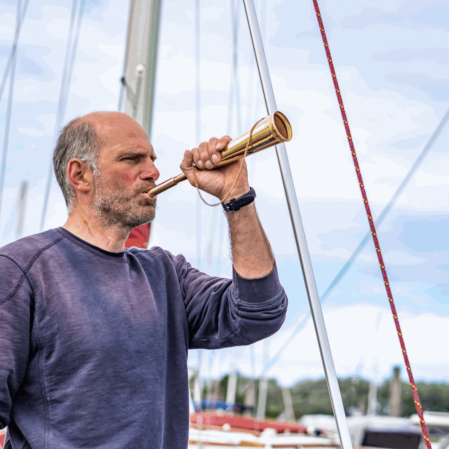 Signalhorn gebogen - Messing