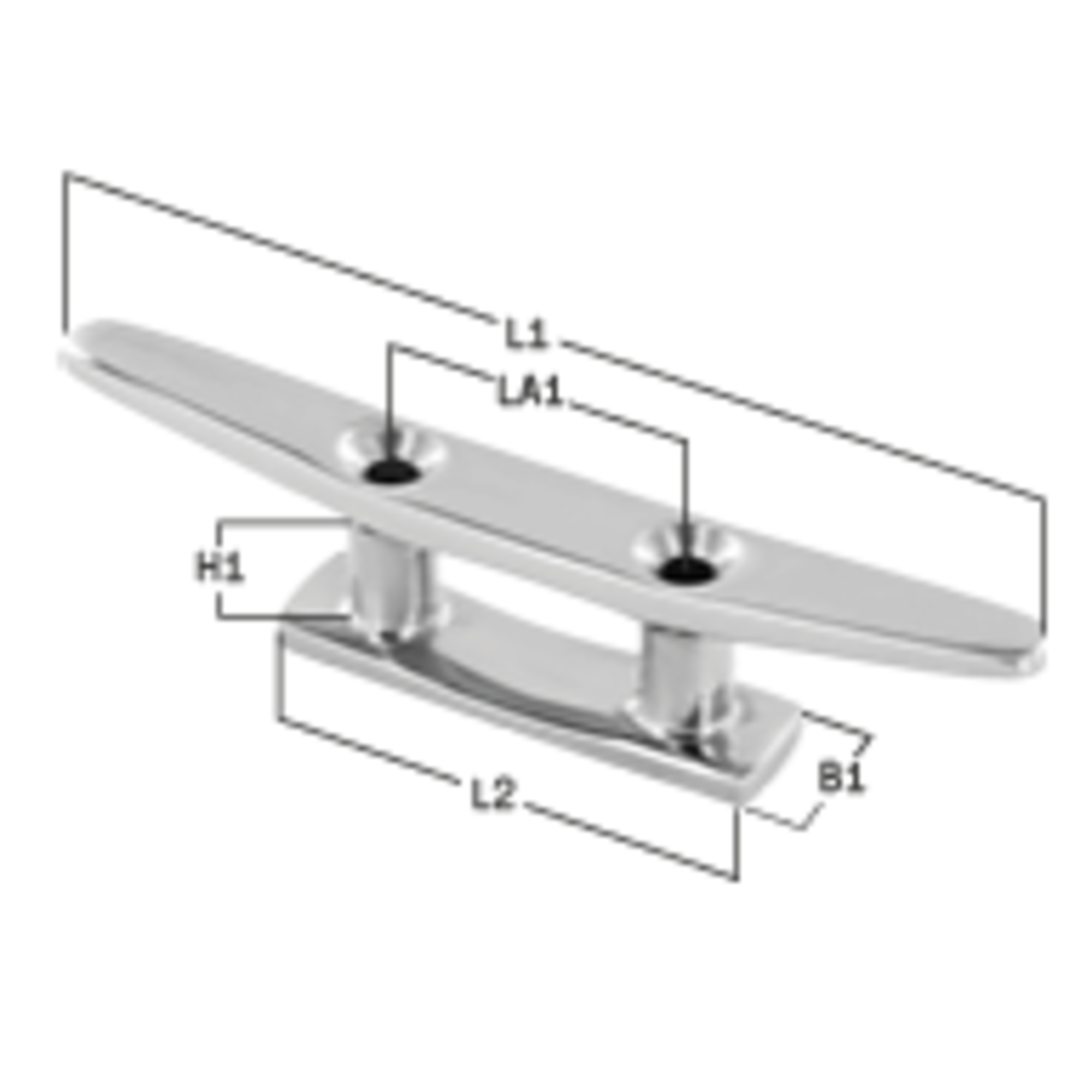 Belegklampen 2-Loch - Edelstahl Rostfrei