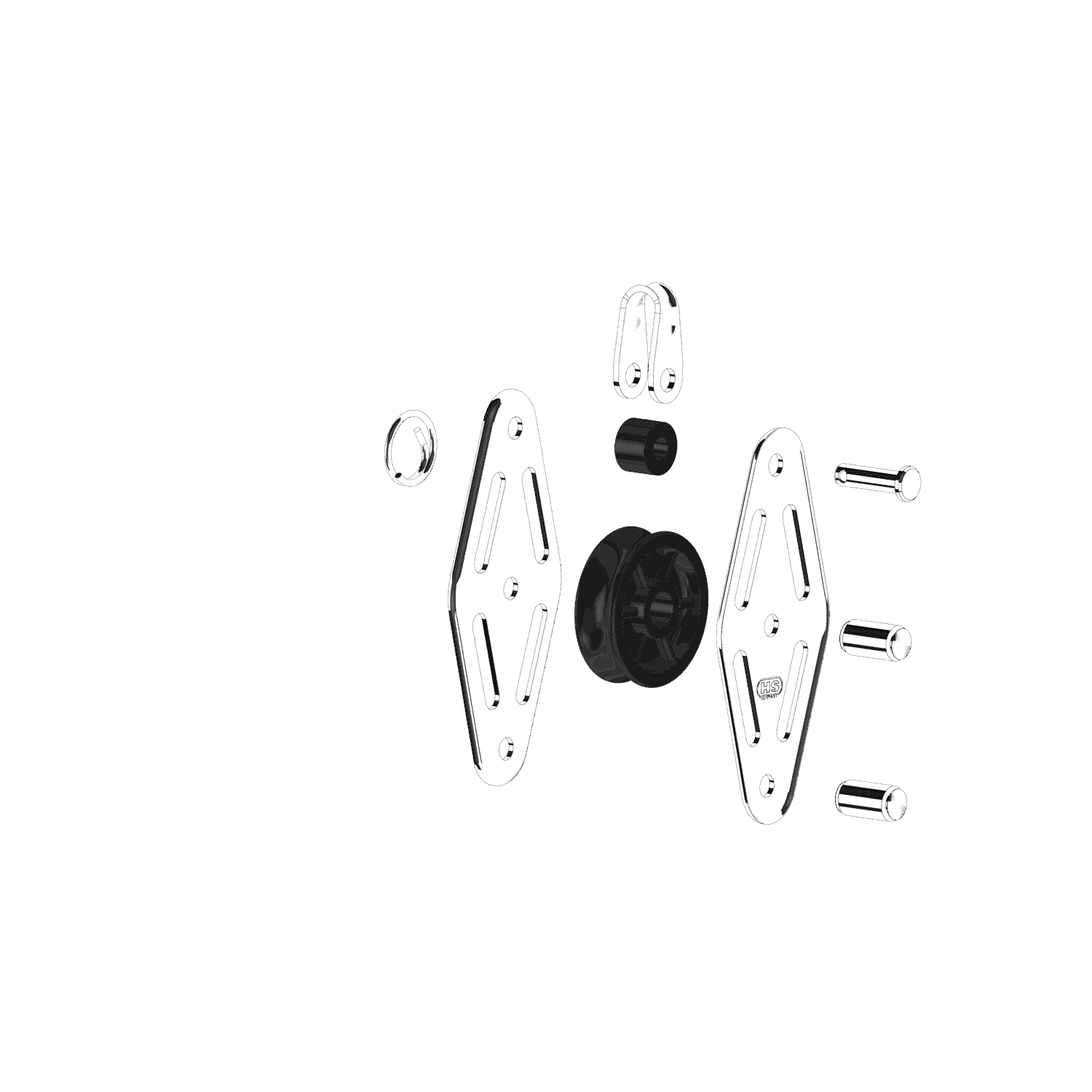 Gleitlager-Block 10 mm - 1 Rolle, Hundsfott, Bügel