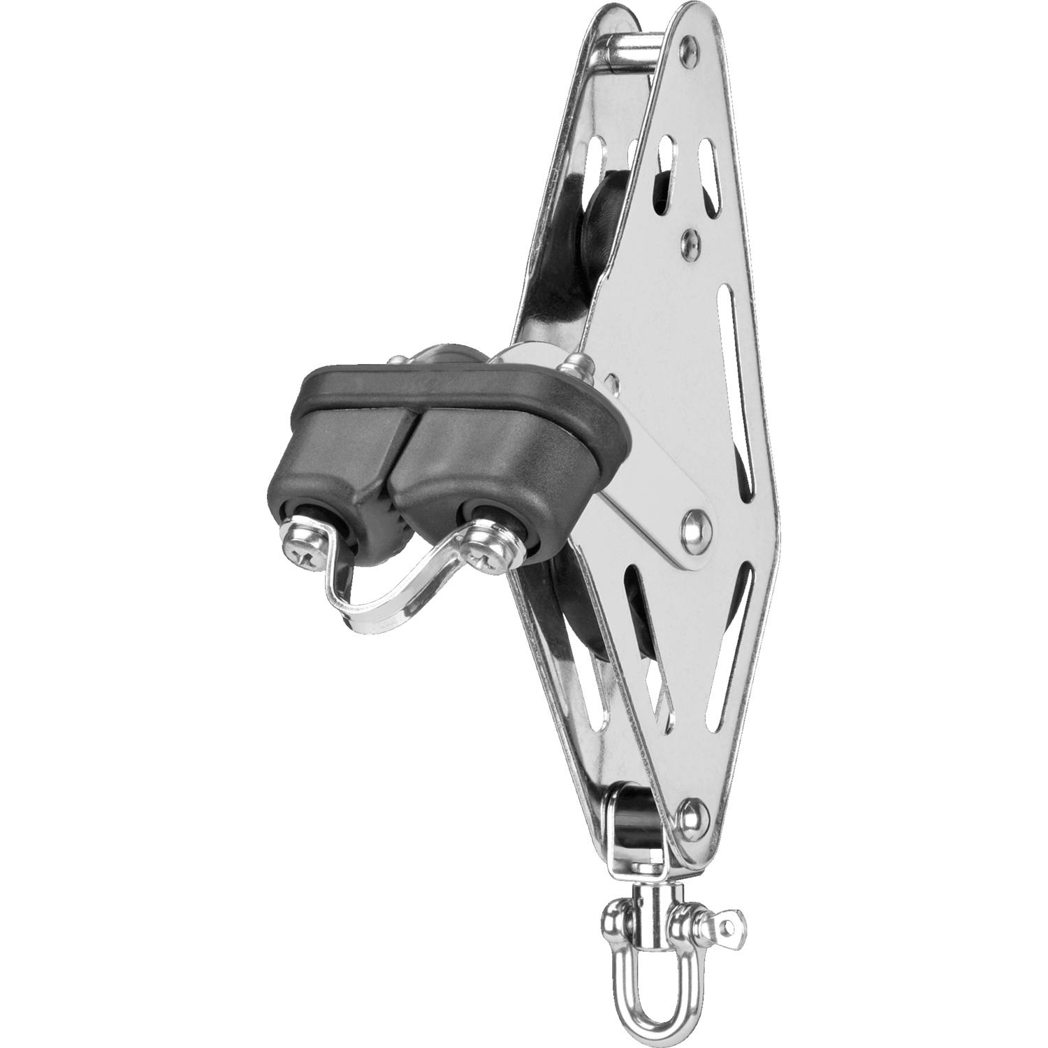 Großschotblock Gleitlager 12 mm - 2 Rollen, Violinblock, Wirbel, Schotklemme