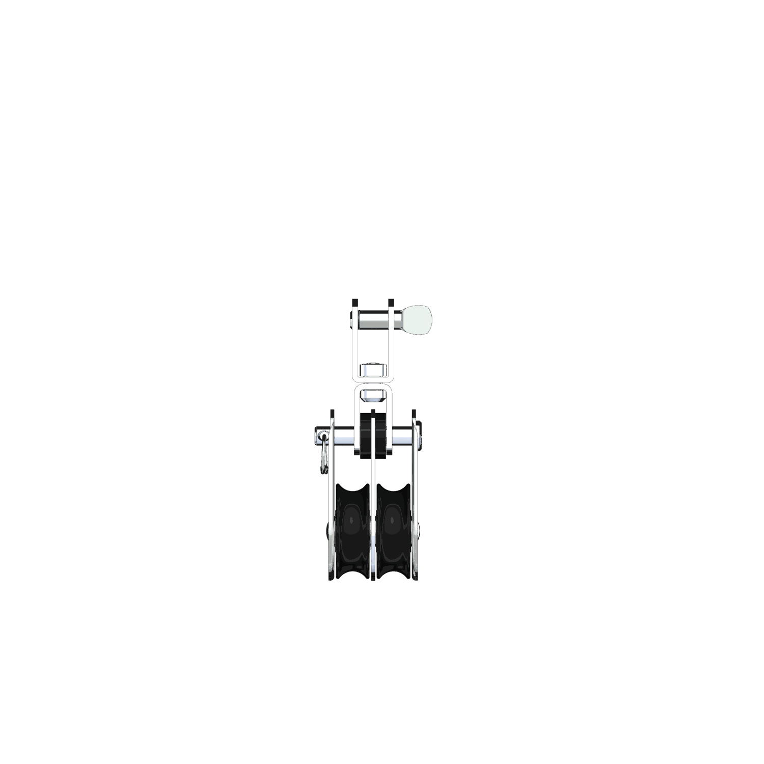 Gleitlager-Block 6 mm - 2 Rollen, Wirbel