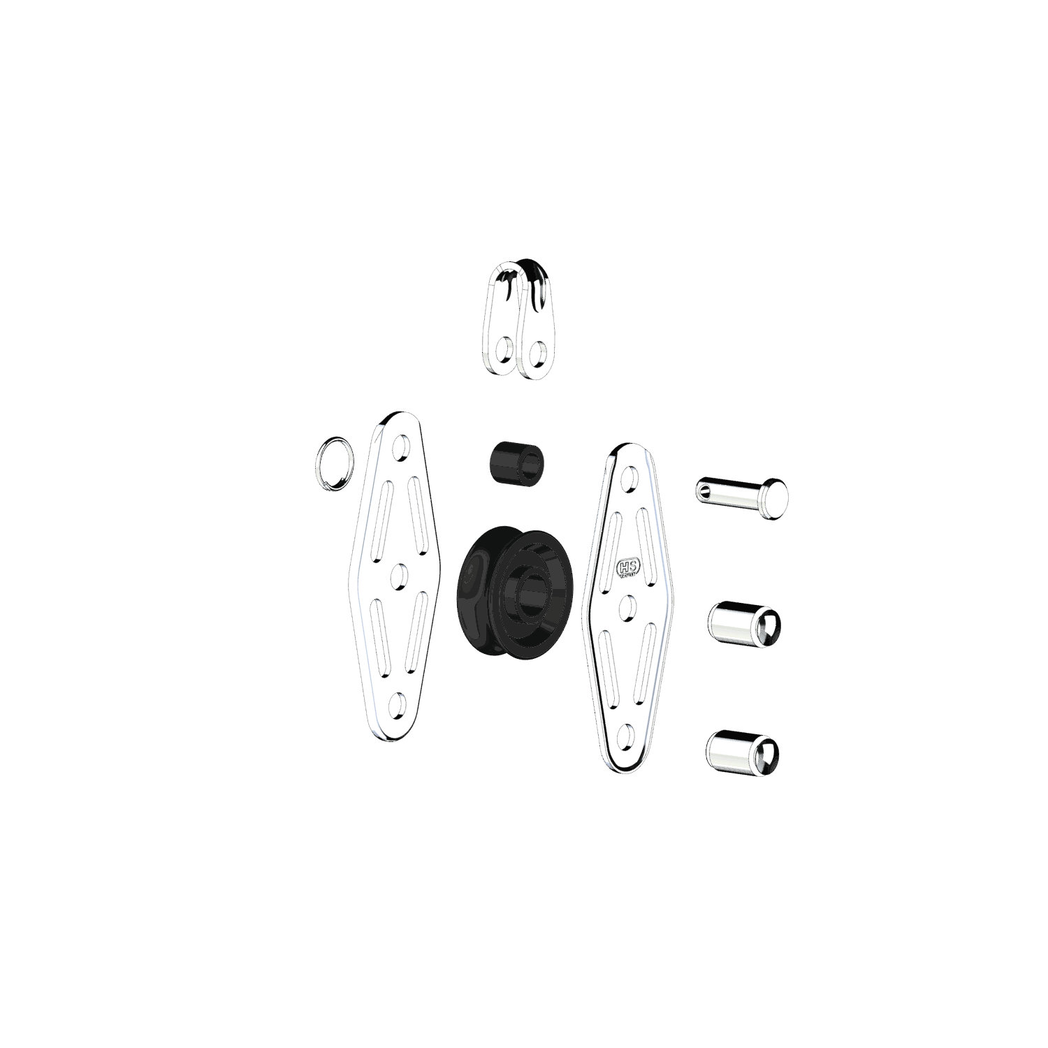 Gleitlager-Block 6 mm - 1 Rolle, Bügel, Hundsfott