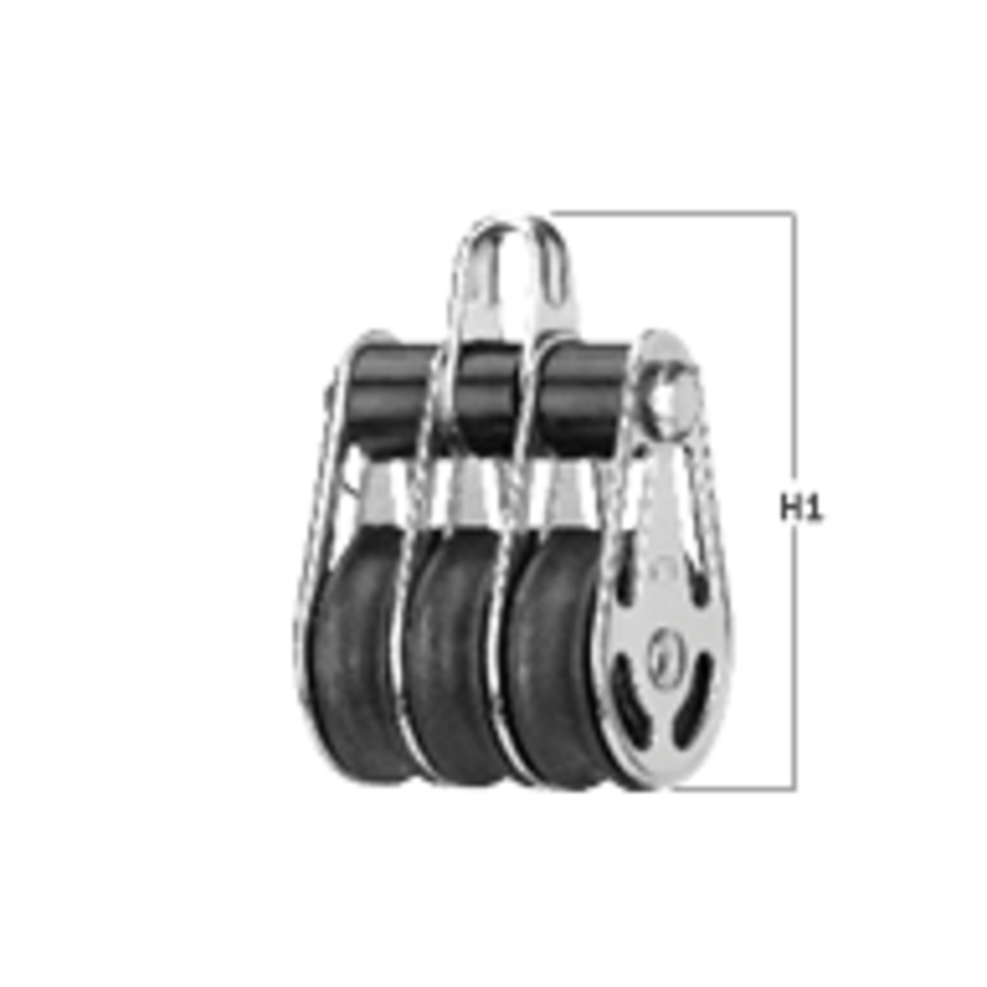 Gleitlager-Block 6 mm - 3 Rollen, Bügel