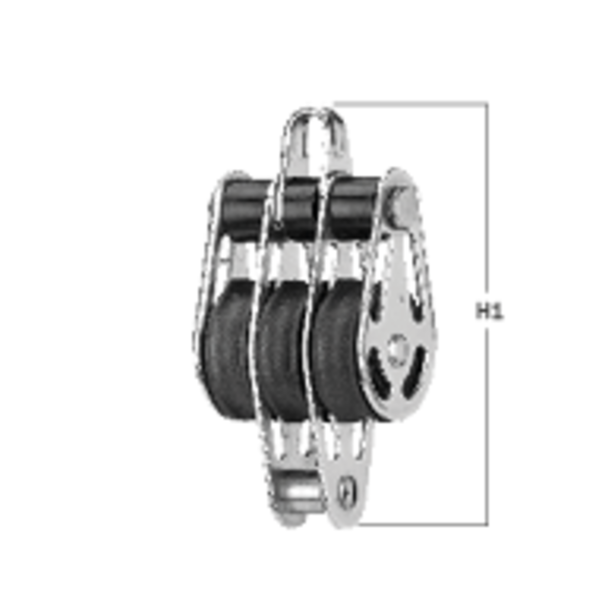 Gleitlager-Block 6 mm - 3 Rollen, Bügel, Hundsfott