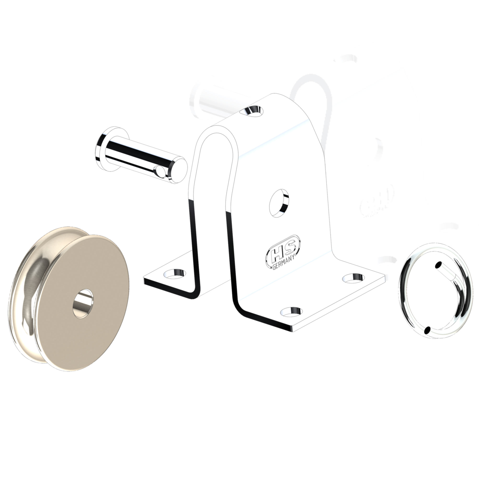 Stehblock für Draht Gleitlager 4 mm - 1 Rolle