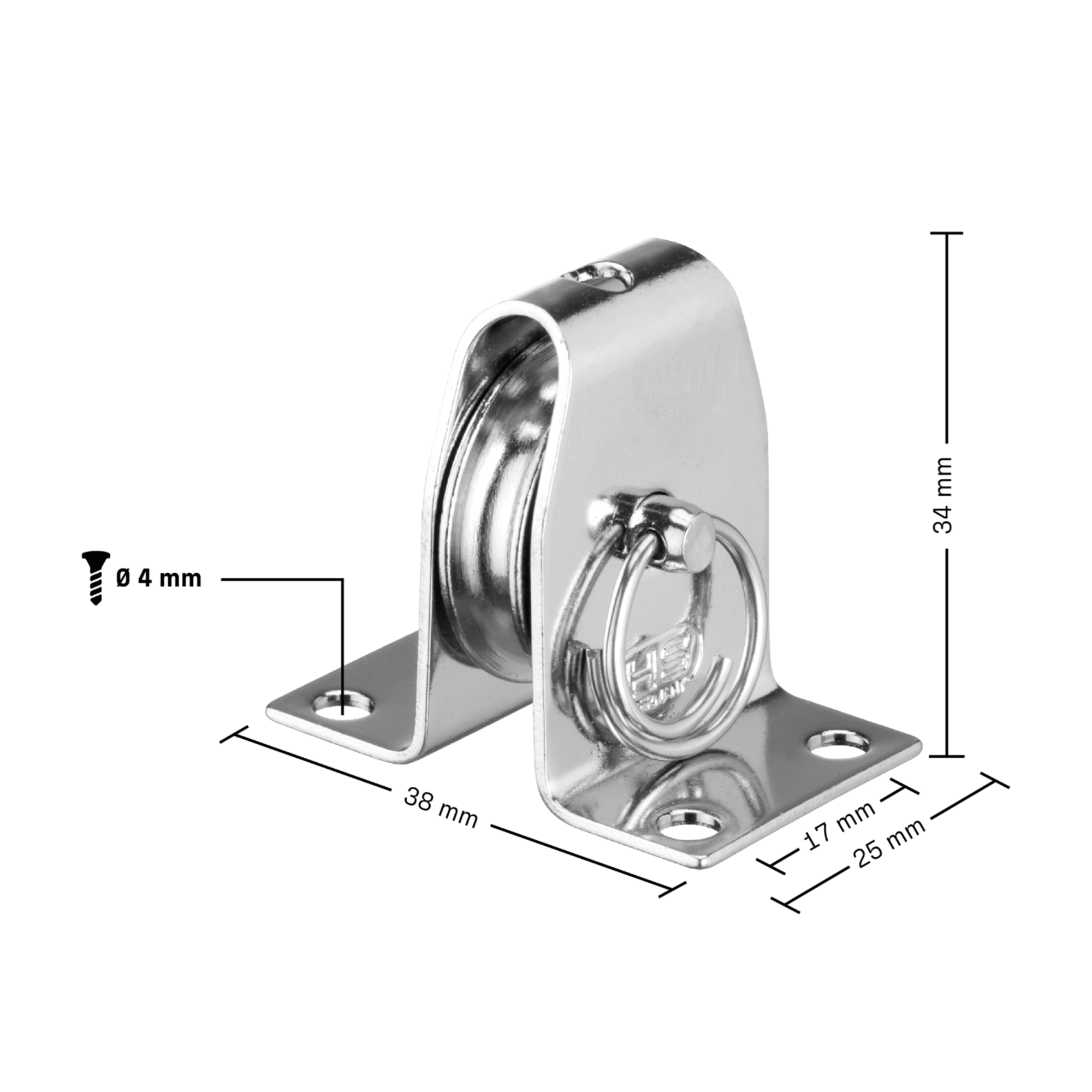 Stehblock für Draht Gleitlager 4 mm - 1 Rolle