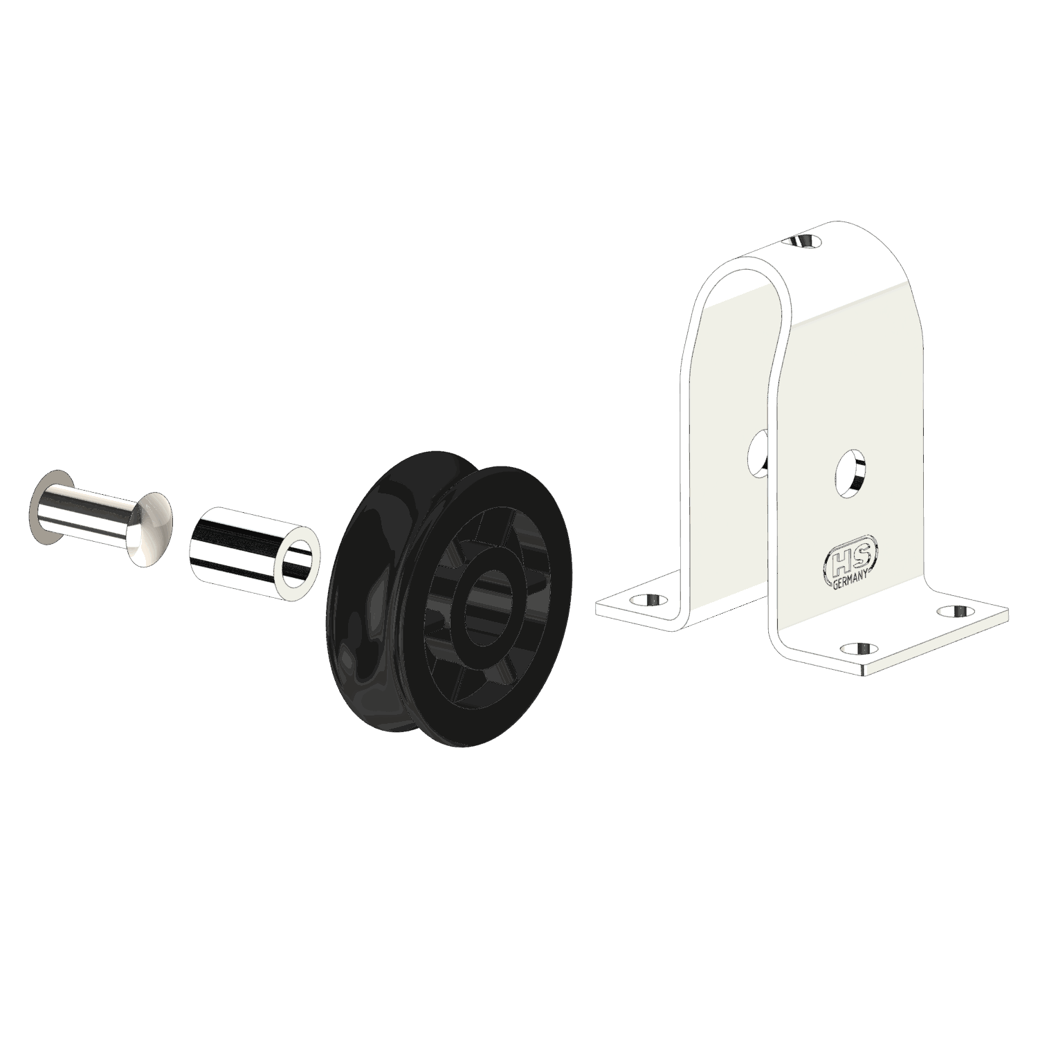 Stehblock Gleitlager 6 mm - 1 Rolle