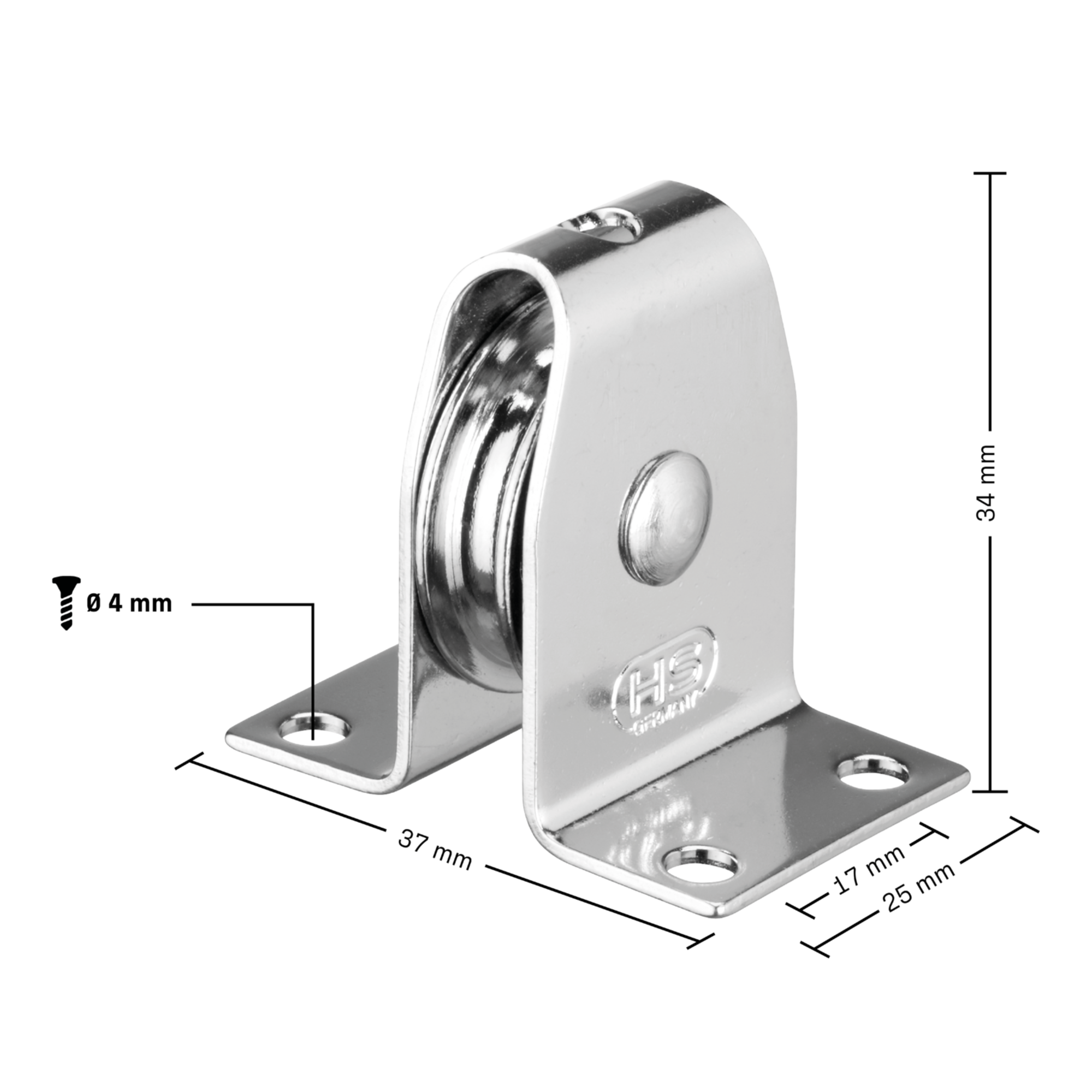 Stehblock für Draht Gleitlager 4 mm - 1 Rolle