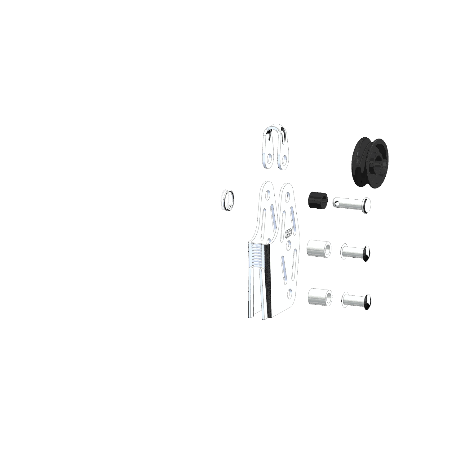 V-Klemmenblock Gleitlager 6 mm - 1 Rolle, Hundsfott, Bügel