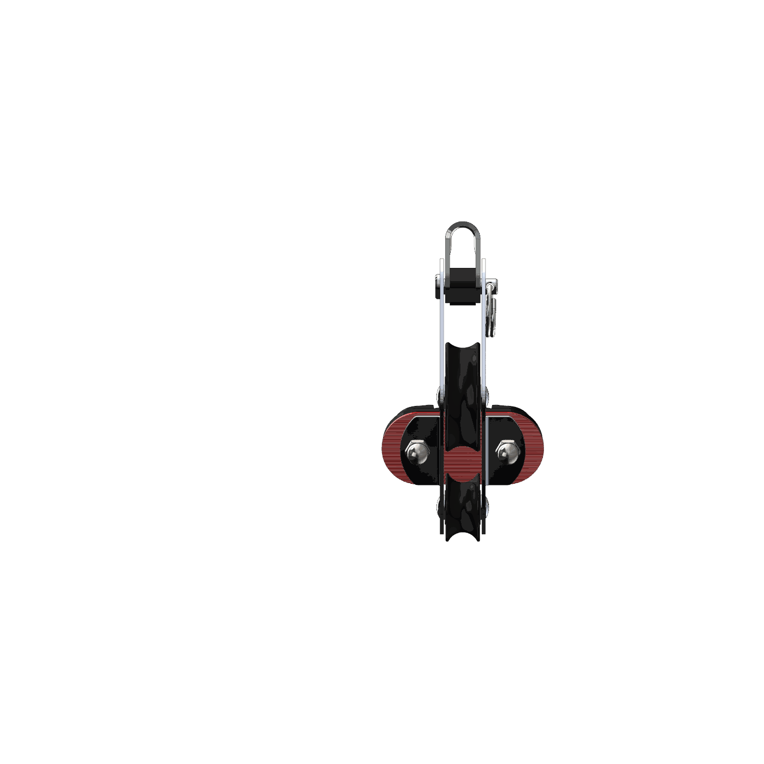 Niederholer-Block Gleitlager 6-8 mm - 2 Rollen, Bügel, Schotklemme