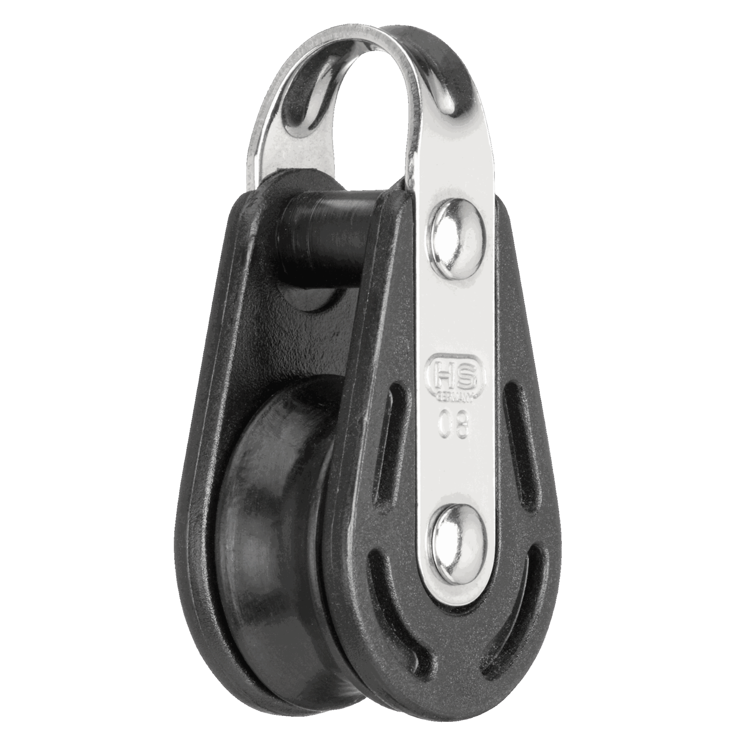 Gleitlager-Block 8 mm - 1 Rolle, durchgehender Bügel