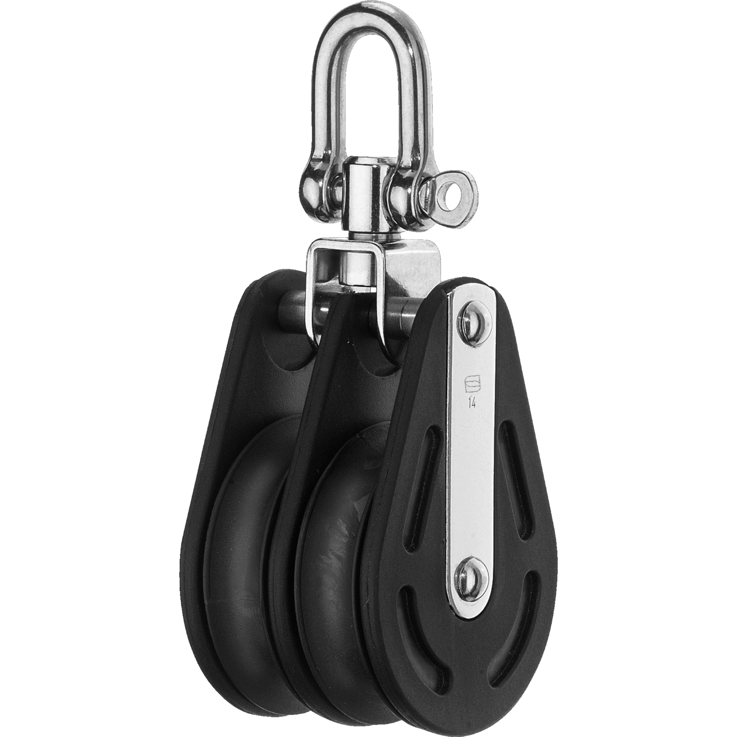 Gleitlager-Block 14 mm - 2 Rollen, Wirbel