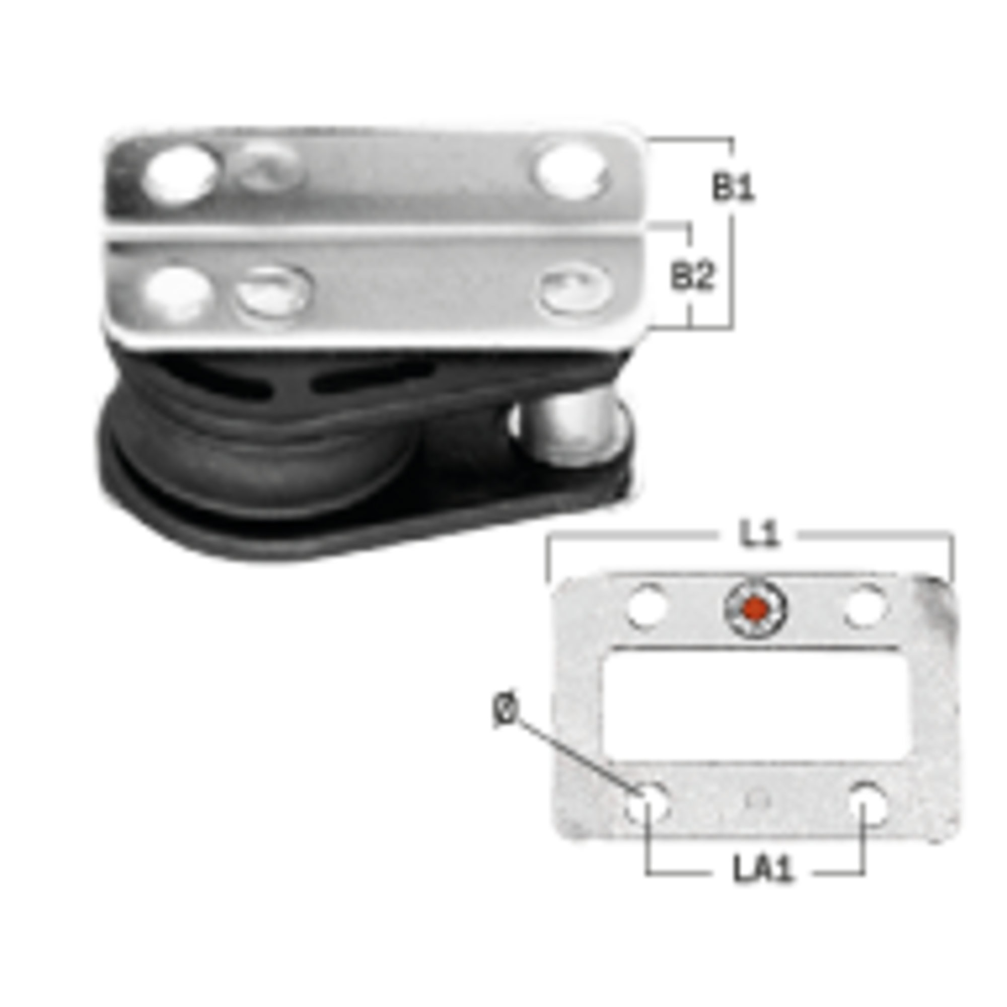 Einlassblock Kugellager 12 mm - 1 Rolle