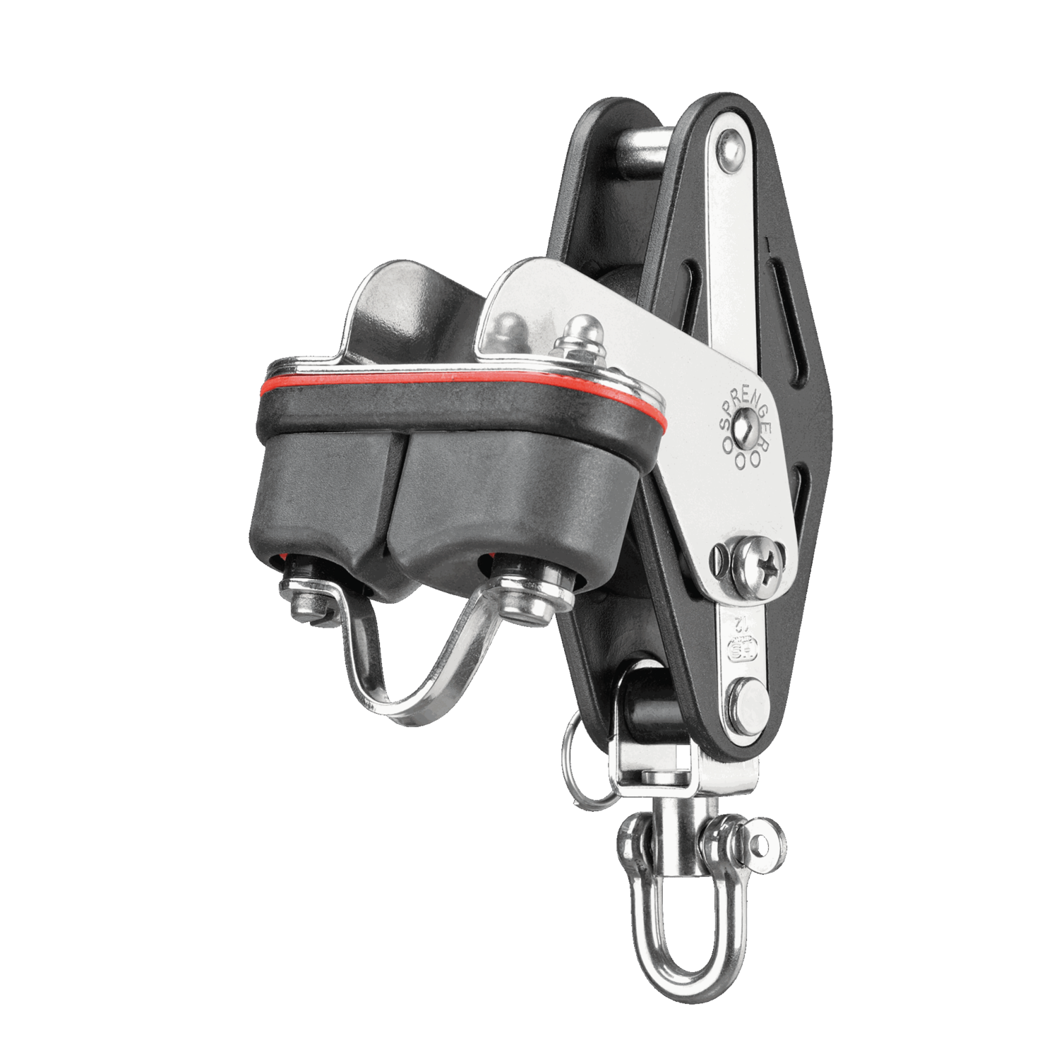 Großschotblock Kugellager 12 mm - 1 Rolle, Wirbel, Hundsfott, Schotklemme