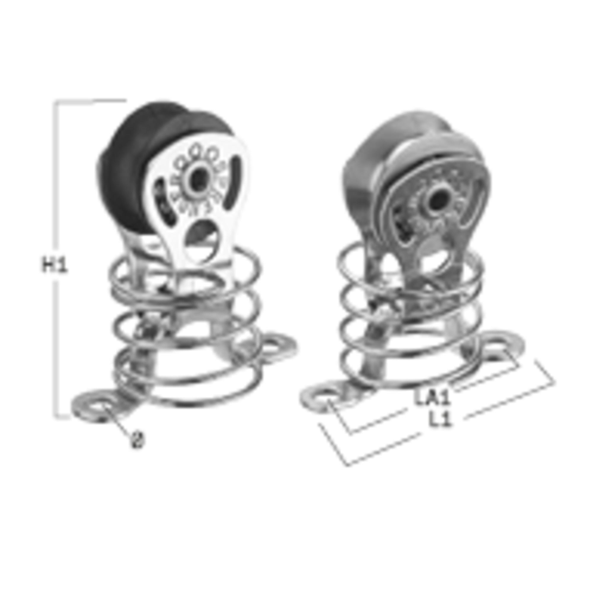 Micro XS Block Kugellager 6 mm - 1 Rolle, durchgehender Bügel, Fenderöse