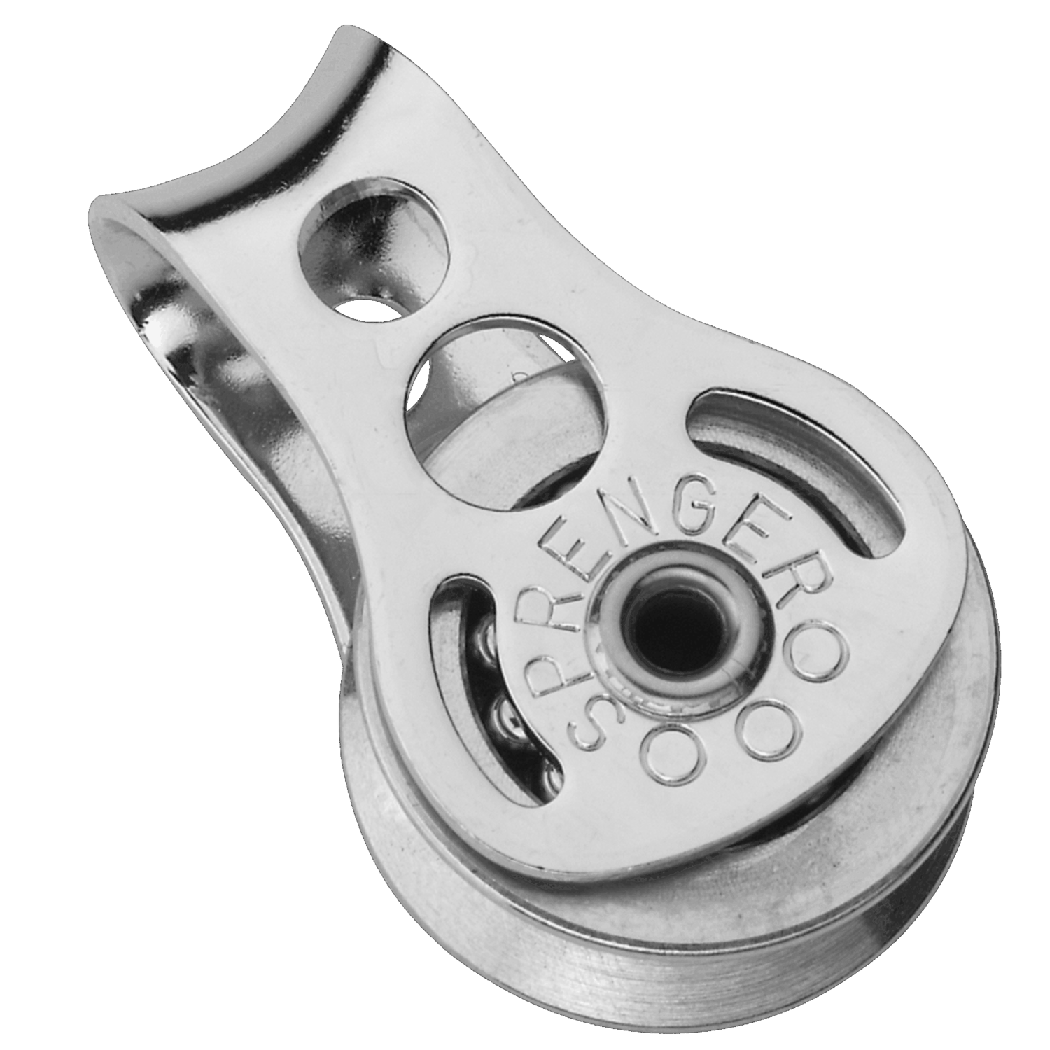 Micro XS Block für Draht 4 mm Kugellager - 1 Rolle, durchgehender Bügel