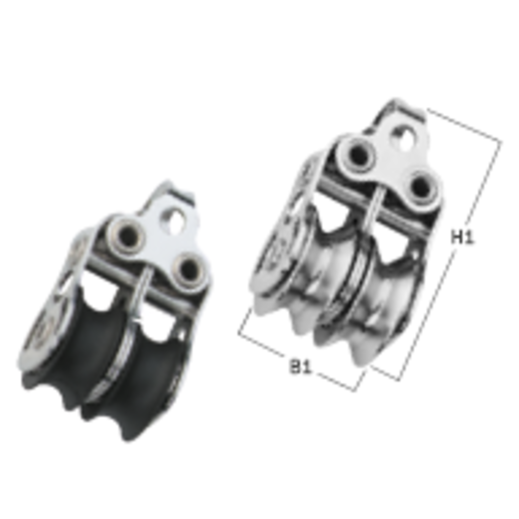 Micro XS Block Kugellager 6 mm - 2 Rollen, Bügel