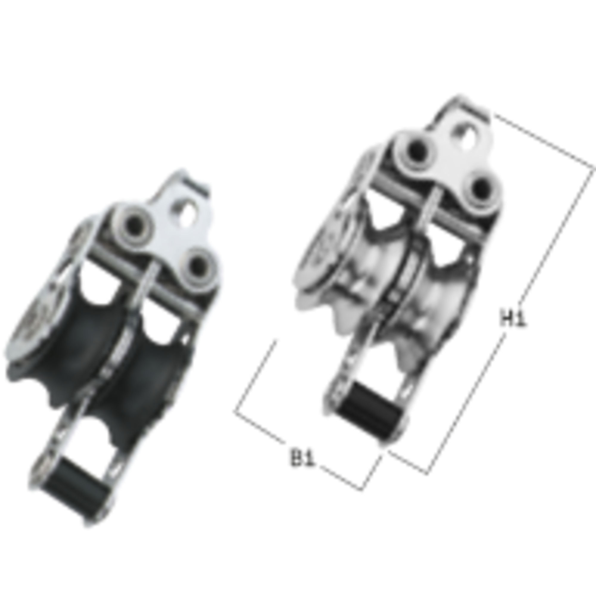 Micro XS Block Kugellager 6 mm - 2 Rollen, Hundsfott, Bügel