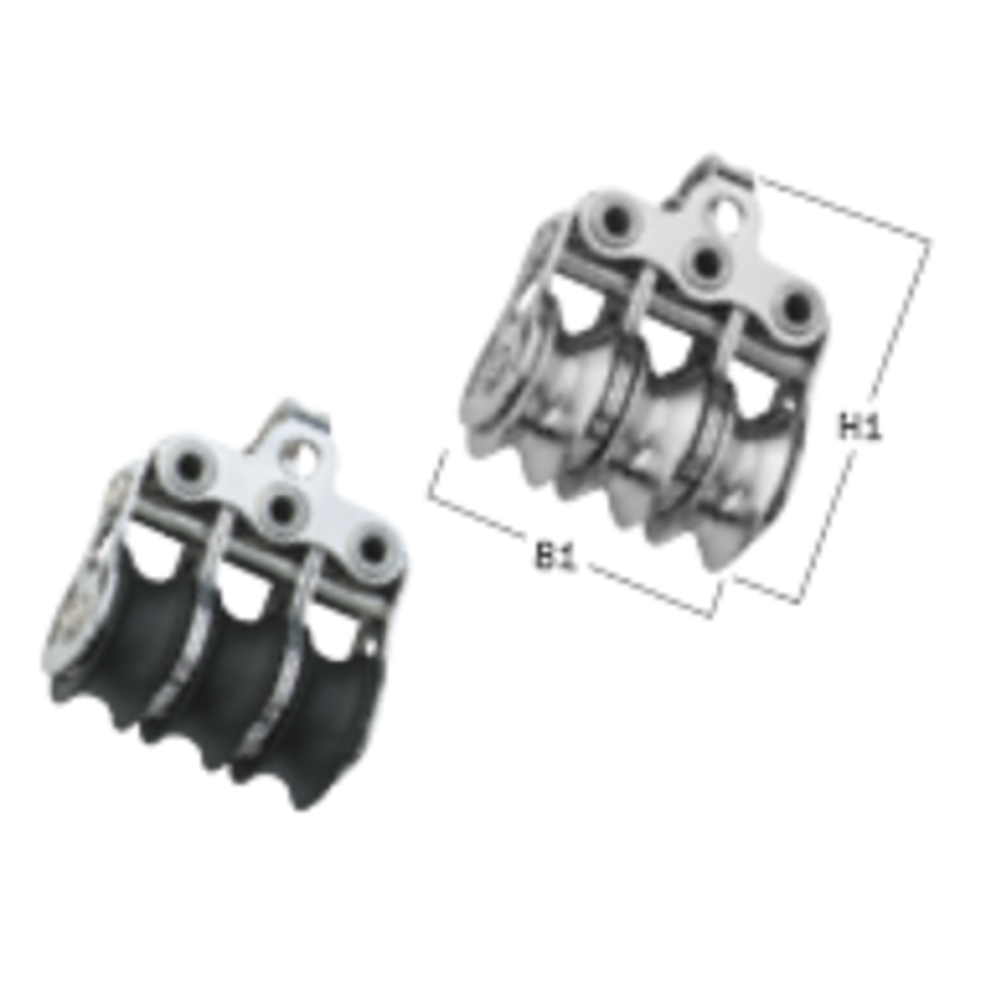 Micro XS Block Kugellager 6 mm - 3 Rollen, Bügel