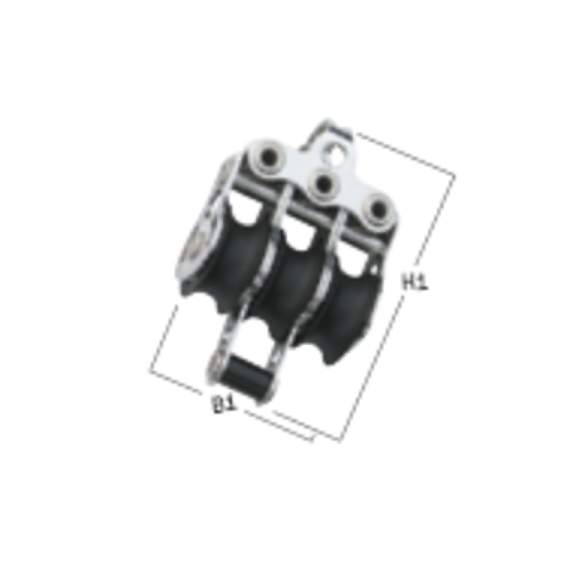 Micro XS Block Kugellager 6 mm - 3 Rollen, Hundsfott, Bügel