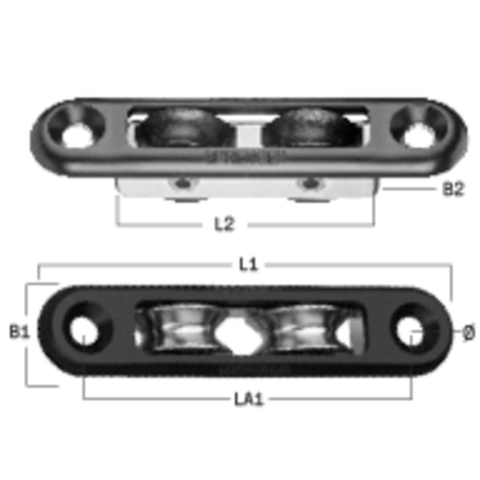 Micro XS Einlassblock Kugellager 6 mm - 2 Rollen