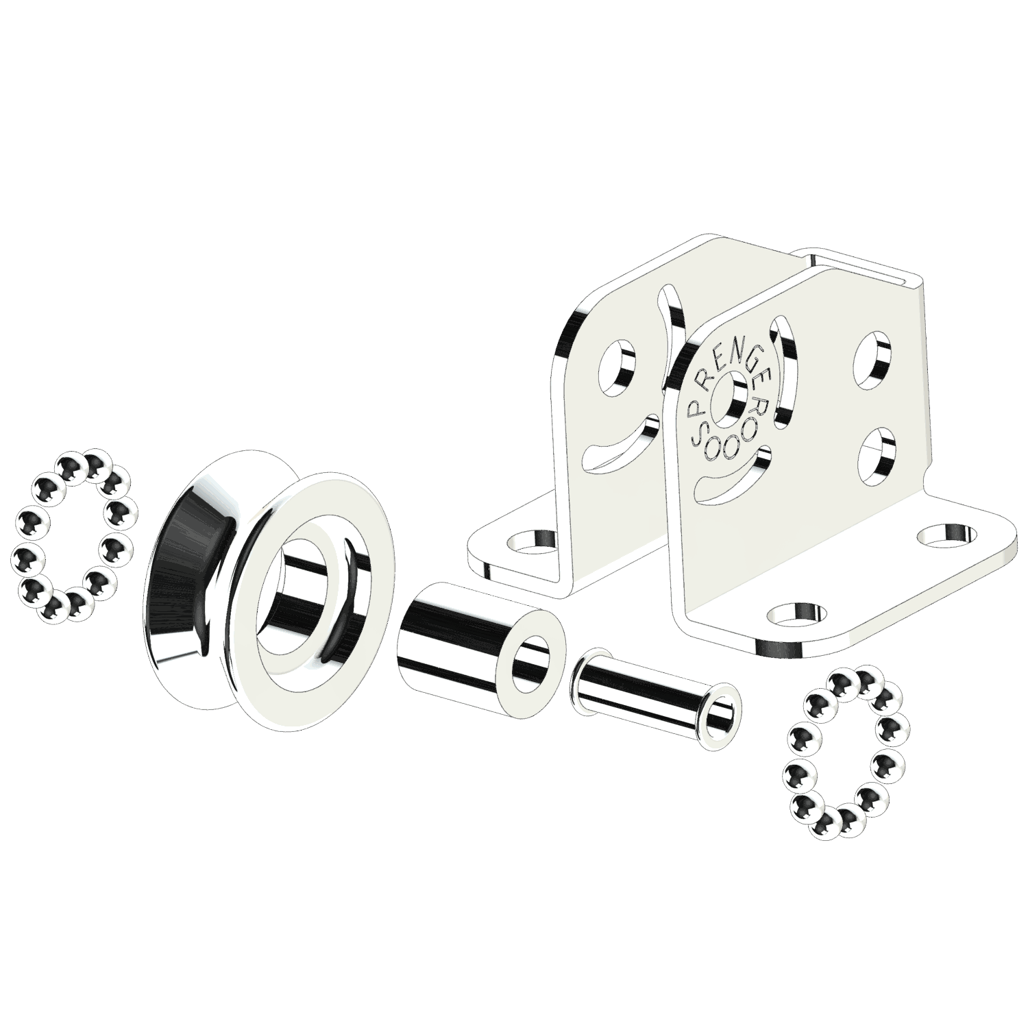 Micro XS Stehblock für Draht Kugellager 4 mm - 1 Rolle