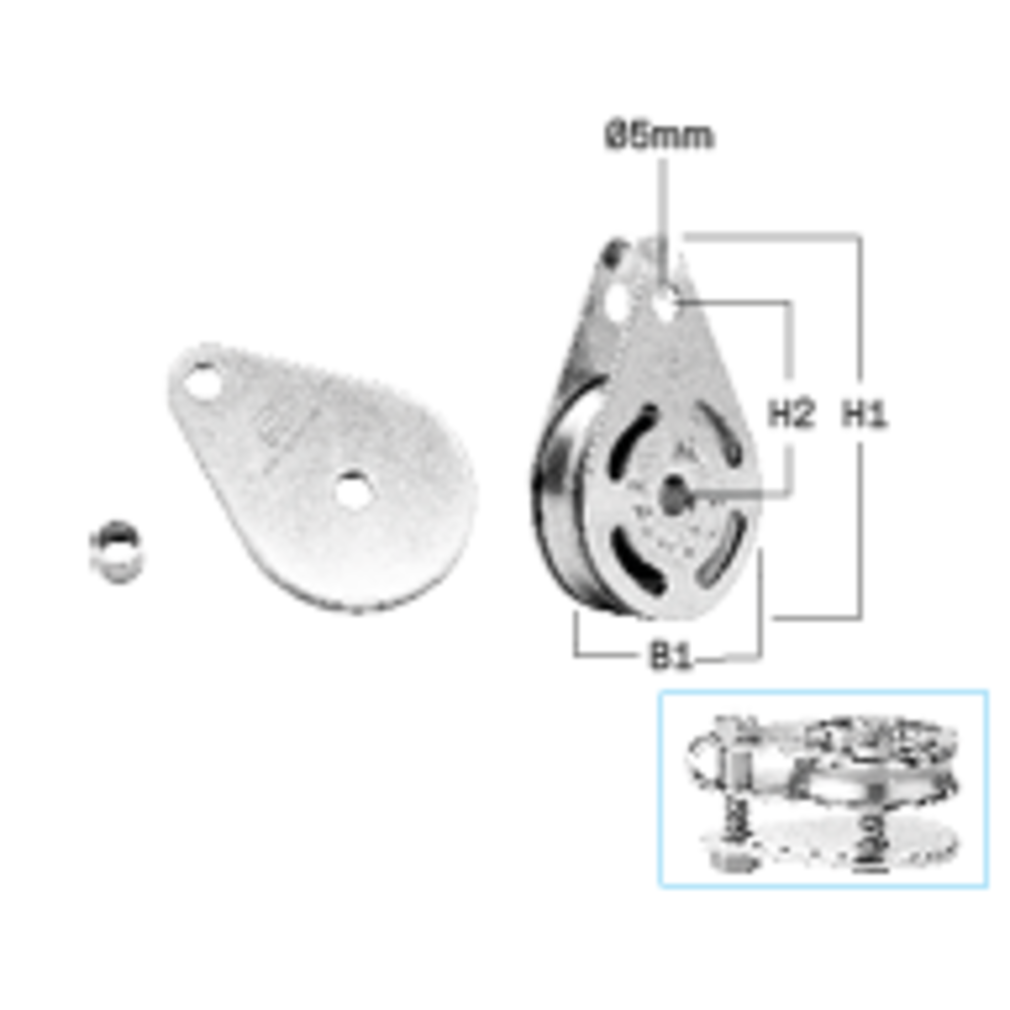 High Load Liegeblock Kugellager 4-6 mm - 1 Rolle, Hohlachsen