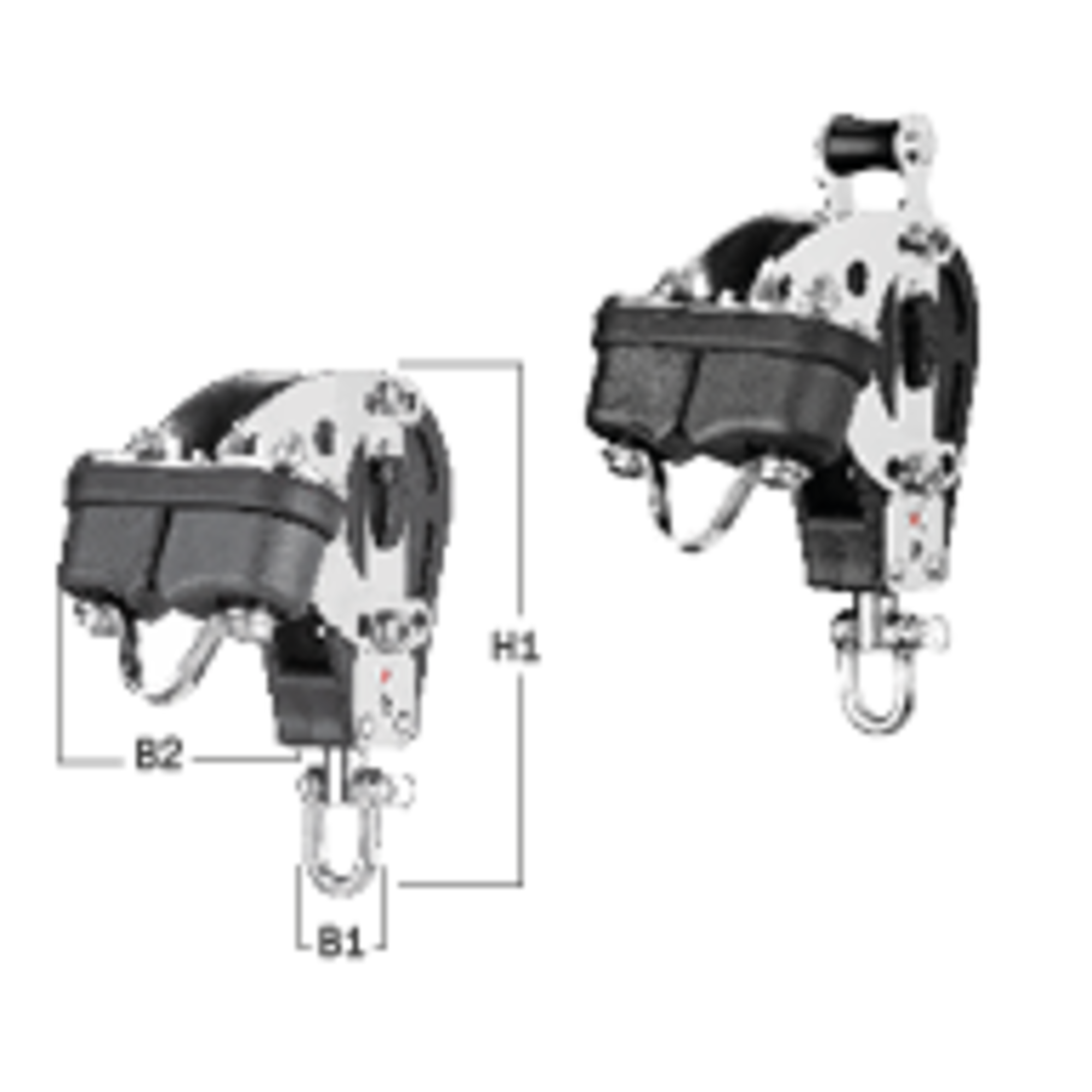 Ratschblock Kugellager 6-10 mm - 1 Rolle, Wirbel, Schotklemme, Bügel