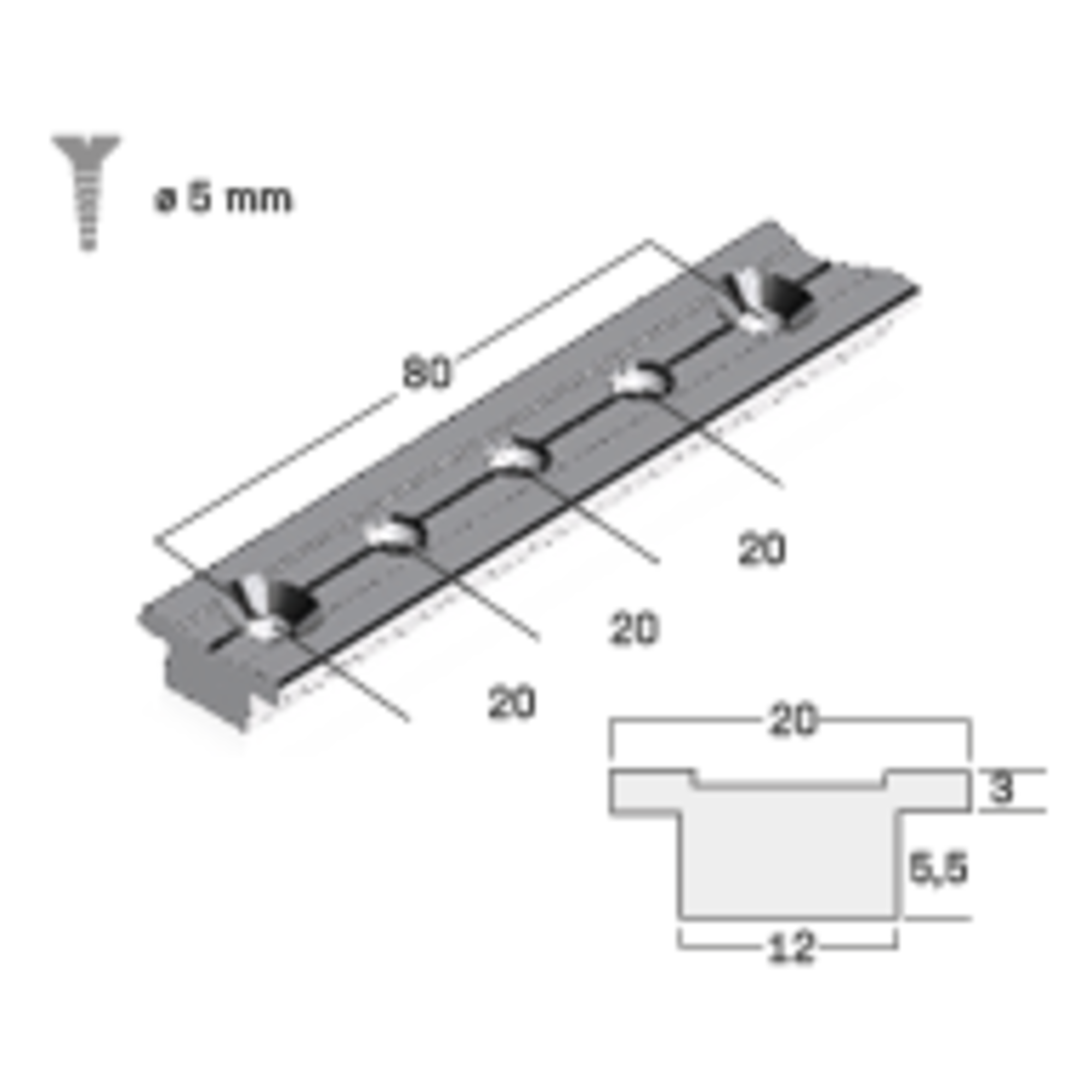 T-Schienen 20 x 3 mm