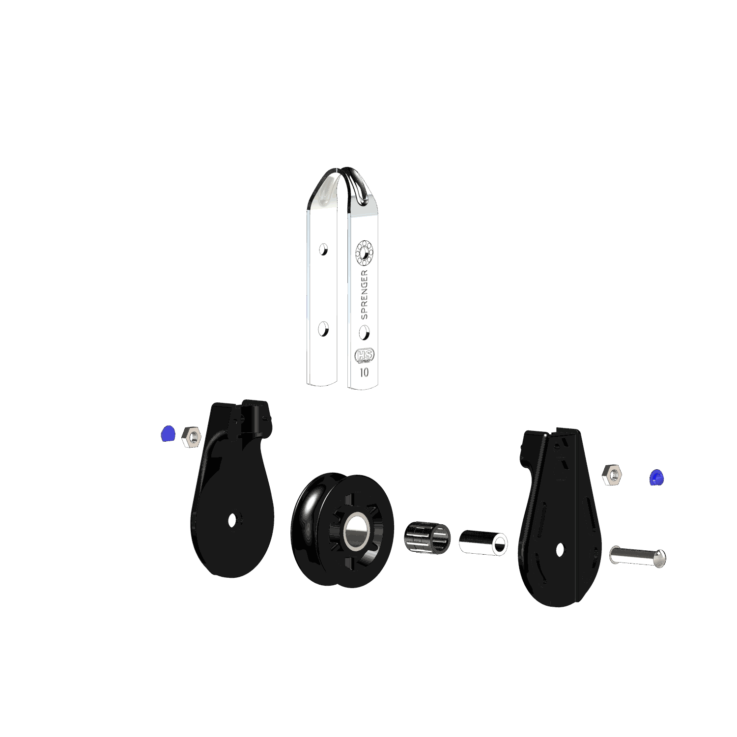 S-Block Nadellager 10 mm - 1 Rolle, durchgehender Bügel