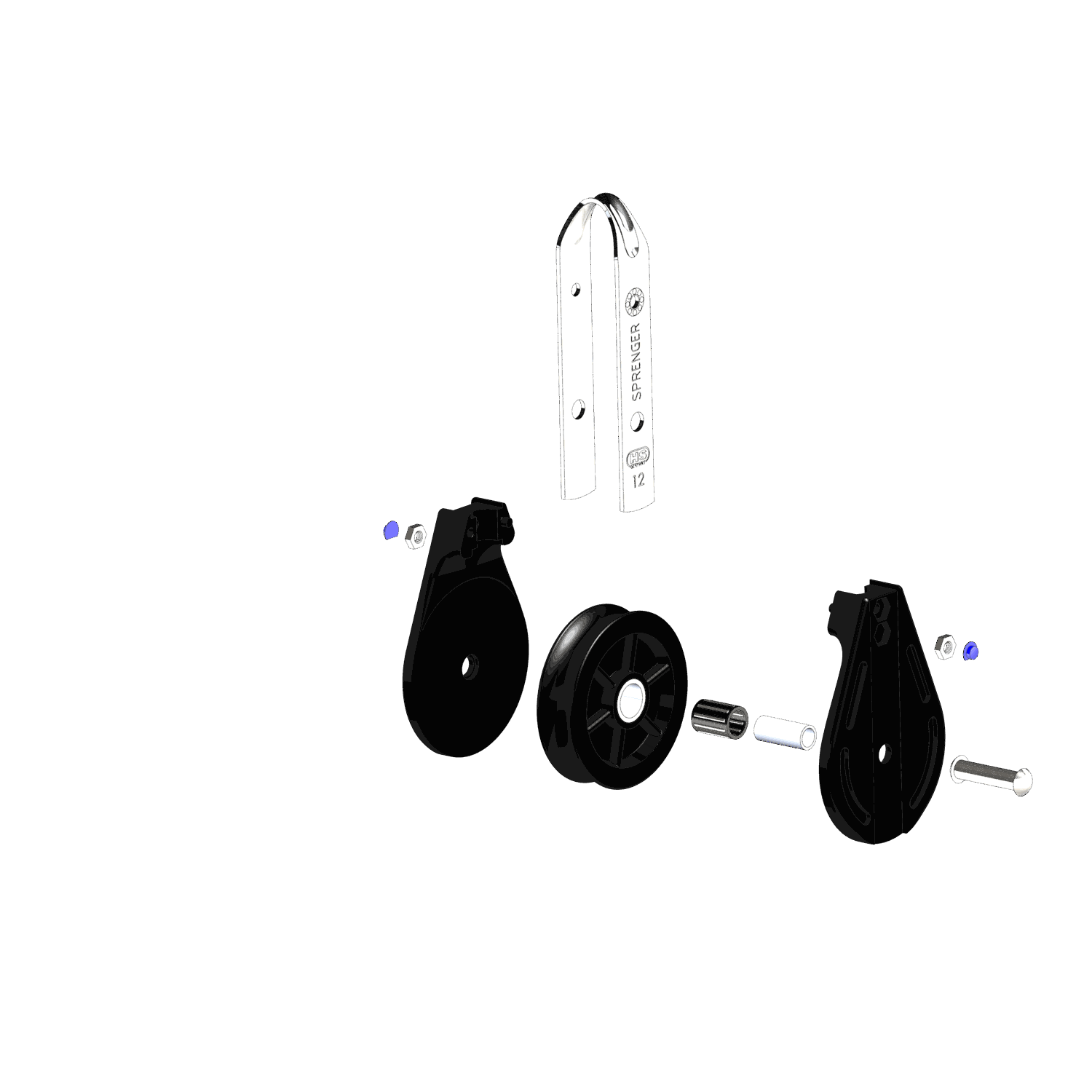 S-Block Nadellager 12 mm - 1 Rolle, durchgehender Bügel
