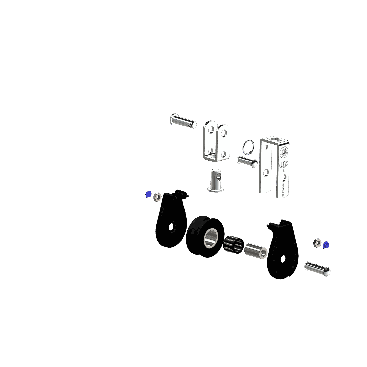 S-Block Nadellager 8 mm - 1 Rolle, U-Wirbel