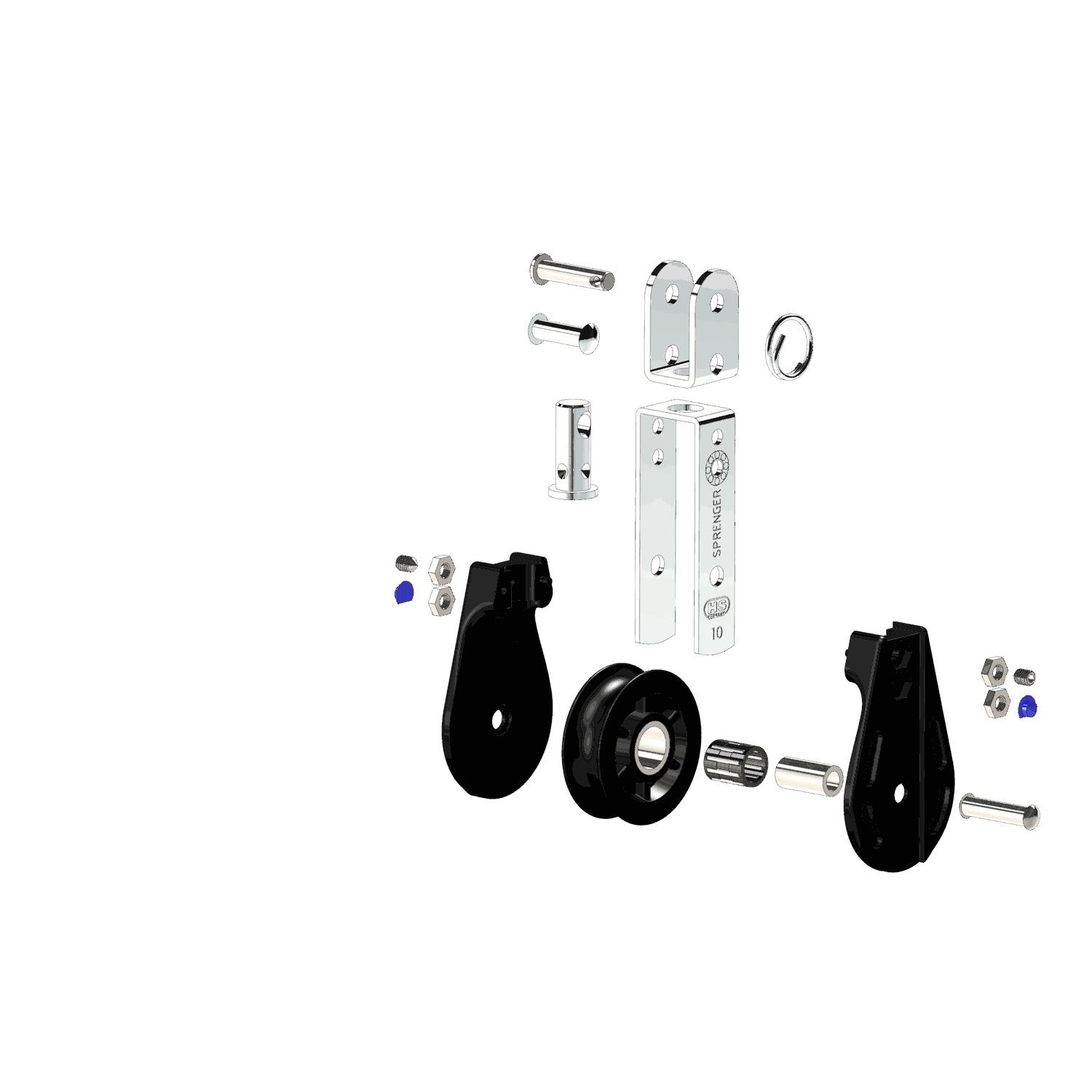 S-Block Nadellager 10 mm - 1 Rolle, U-Wirbel