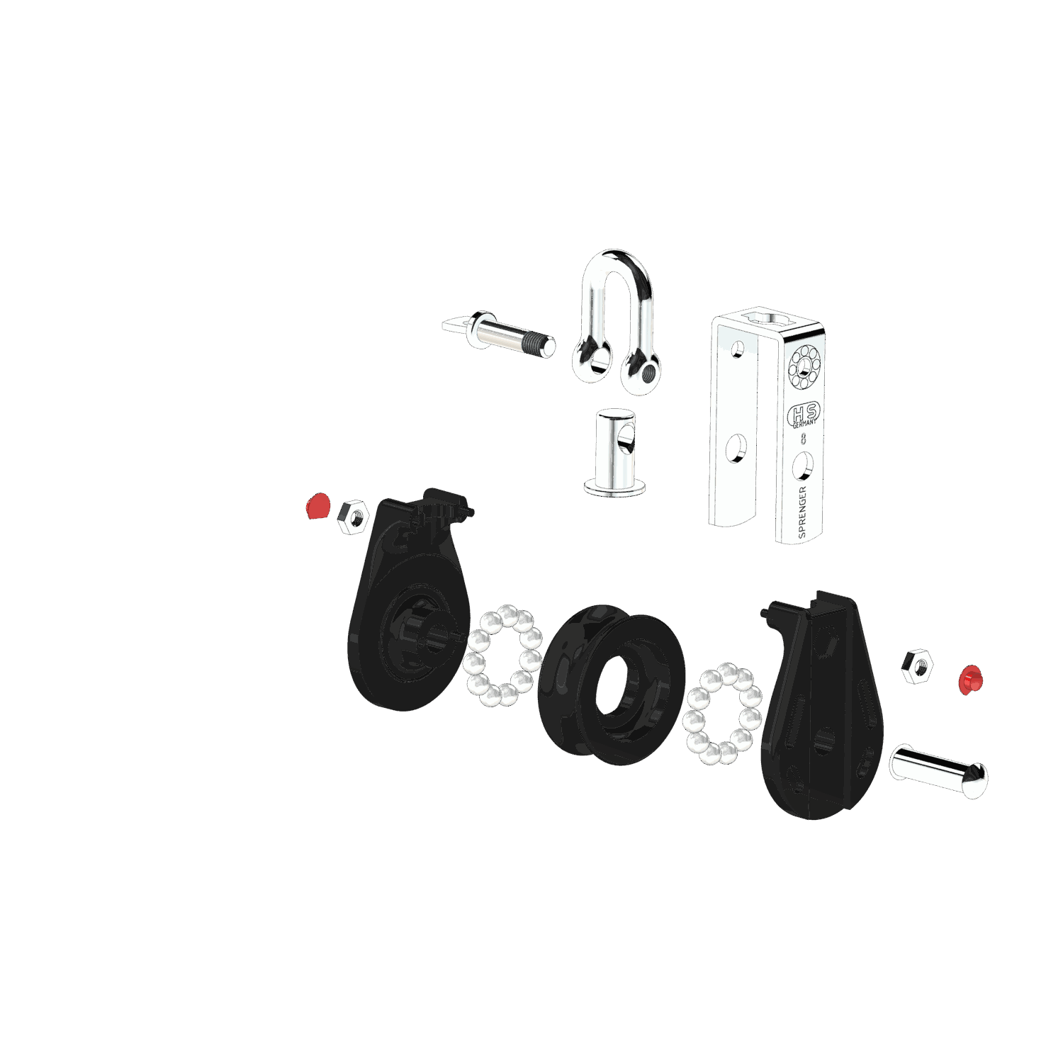 S-Block Kugellager 8 mm - 1 Rolle, Wirbel