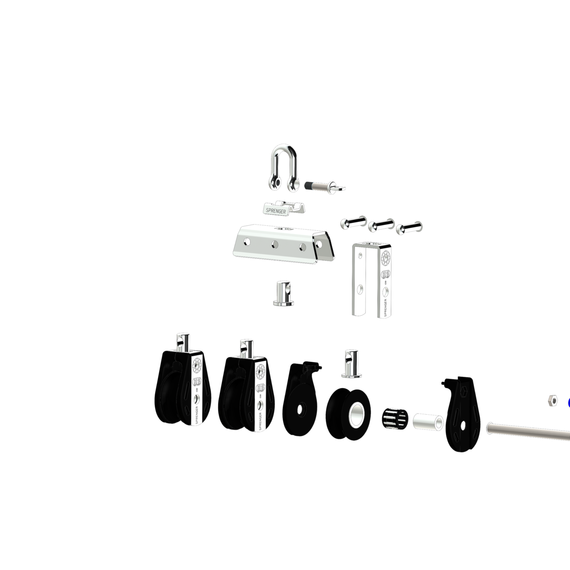 S-Block Nadellager 8 mm - 3 Rollen, Arretierset