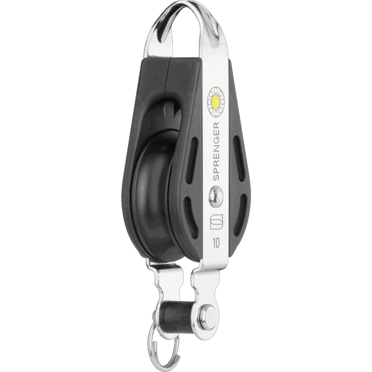 S-Block Gleitlager 10 mm - 1 Rolle, durchgehender Bügel, Hundsfott