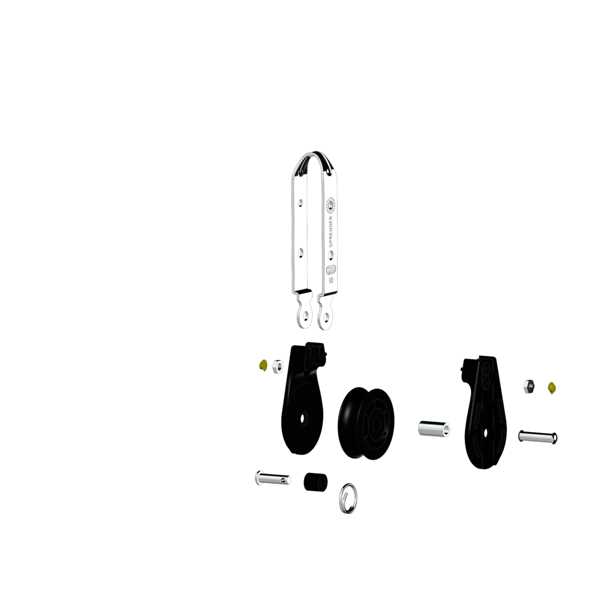 S-Block Gleitlager 10 mm - 1 Rolle, Wirbel, Hundsfott