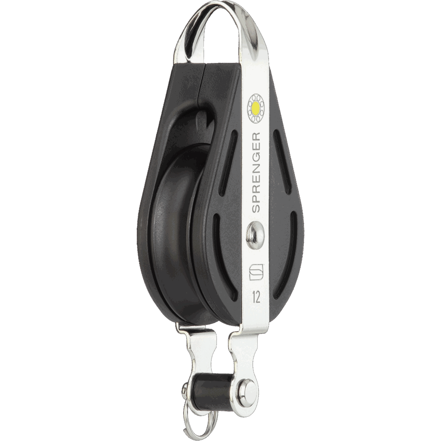 S-Block Gleitlager 12 mm - 1 Rolle, durchgehender Bügel, Hundsfott