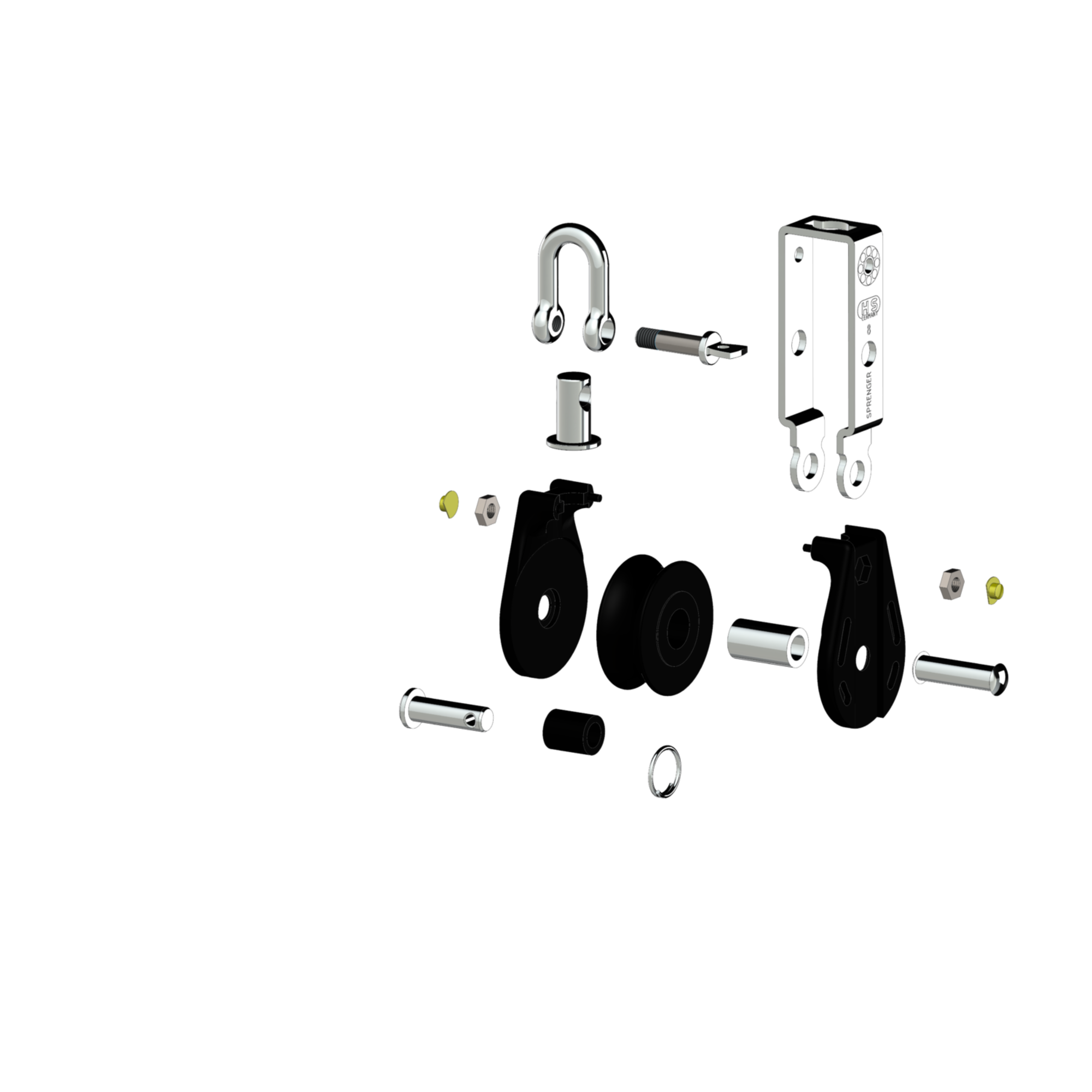 S-Block Gleitlager 8 mm - 1 Rolle, Wirbel, Hundsfott