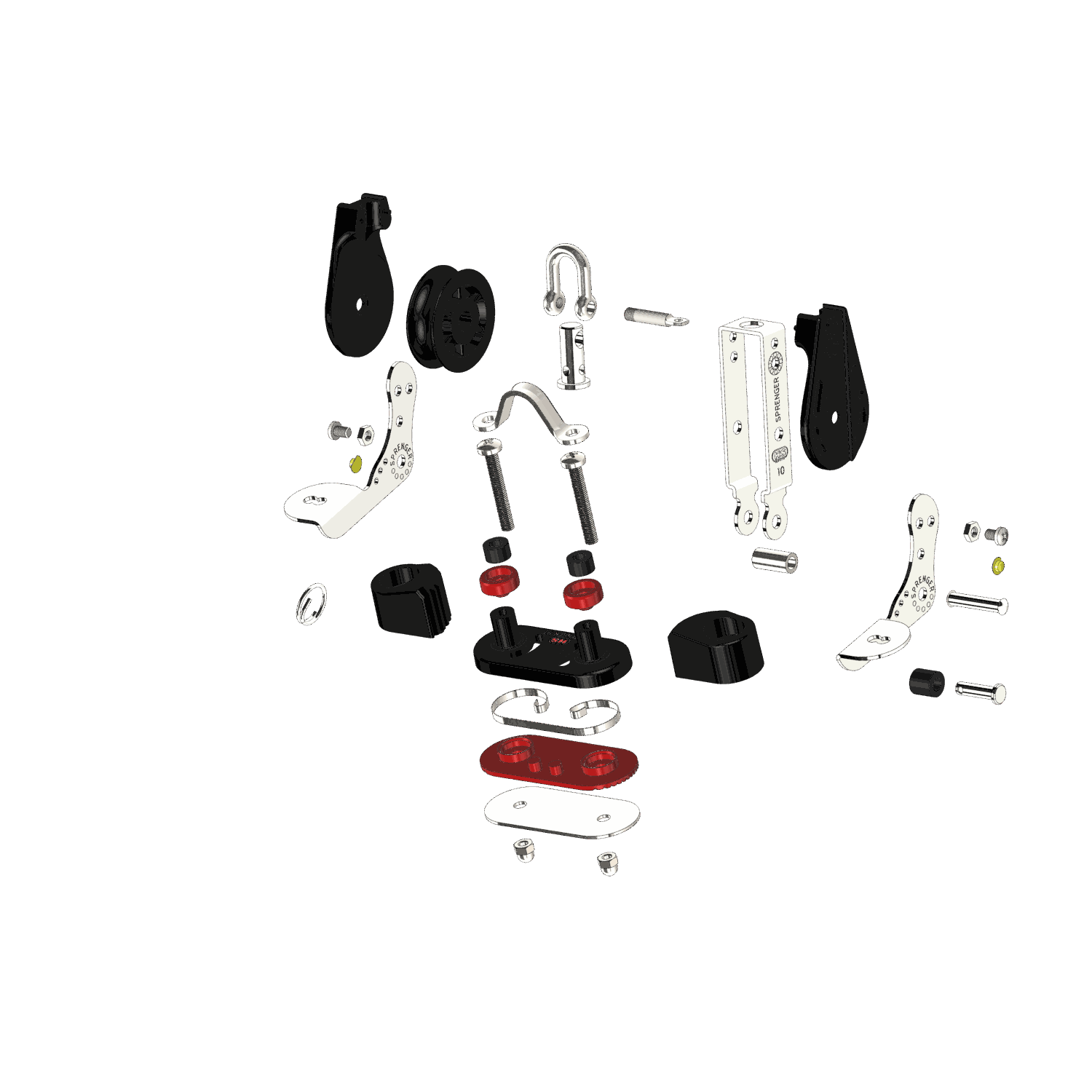 S-Block Großschotblock Gleitlager 10 mm - 1 Rolle, Wirbel, Hundsfott, Schotklemme