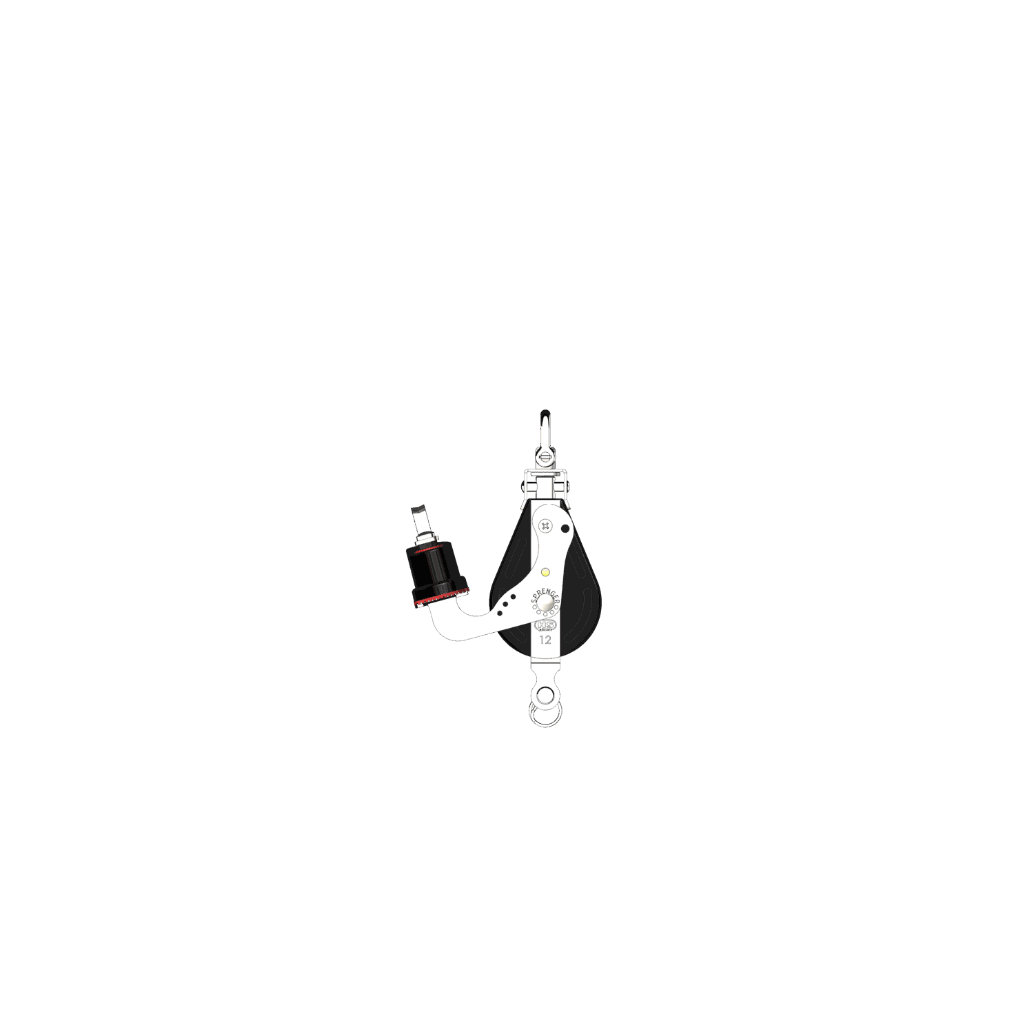 S-Block Großschotblock Gleitlager 12 mm - 3 Rollen, Wirbel, Hundsfott, Schotklemme