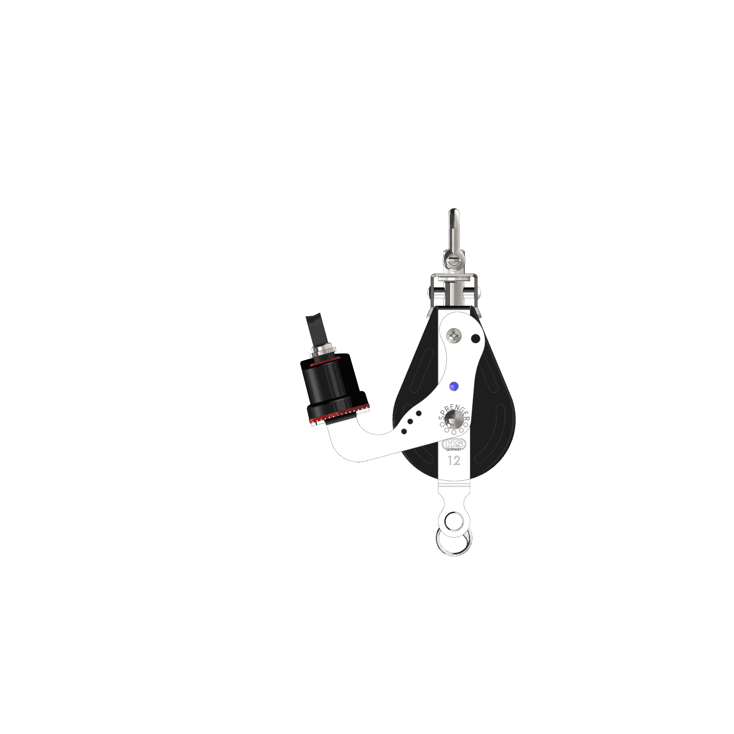 S-Block Großschotblock Nadellager 12 mm - 3 Rollen, Wirbel, Hundsfott, Schotklemme