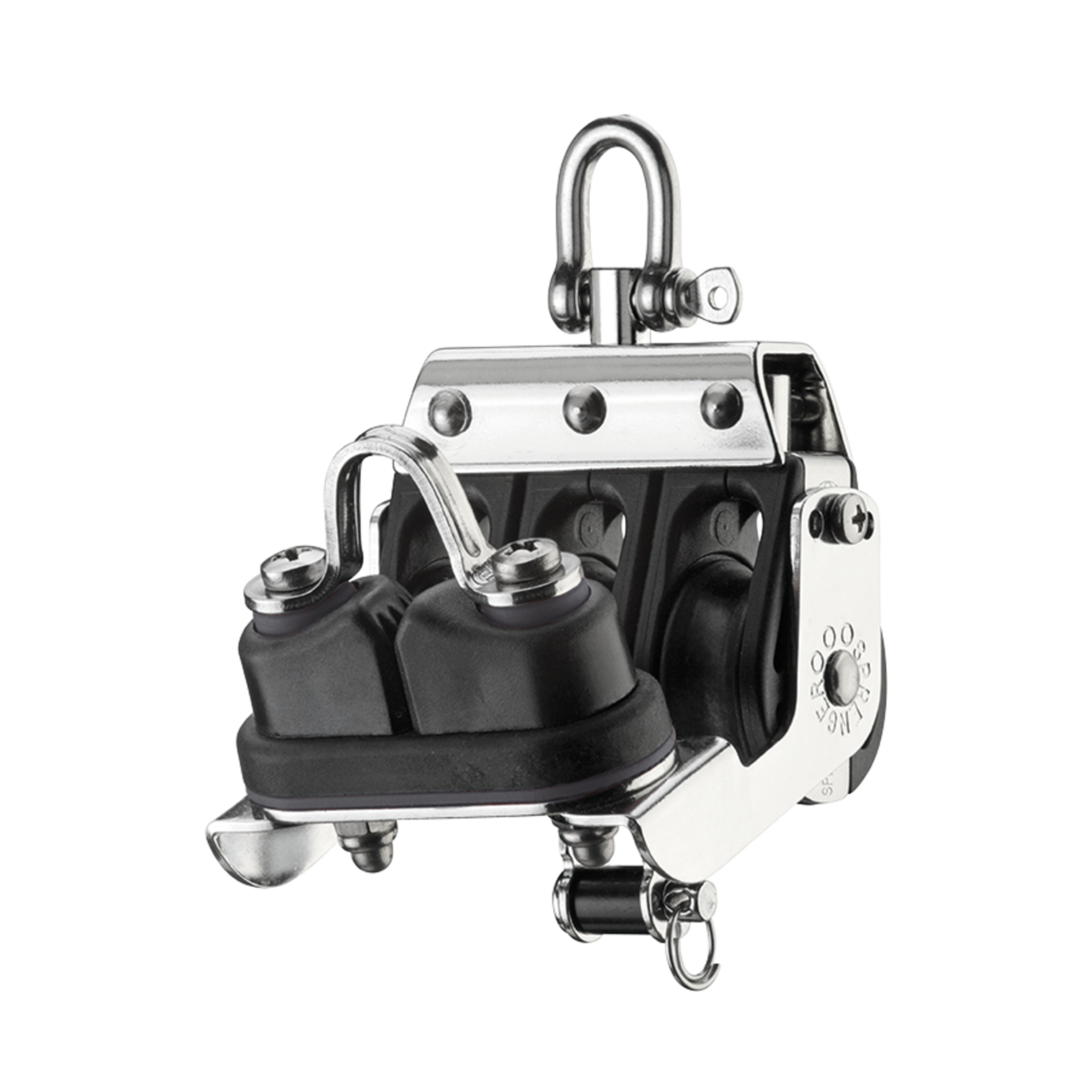 S-Block Großschotblock Nadellager 8 mm - 3 Rollen, Hundsfott, Schotklemme, Arretierset