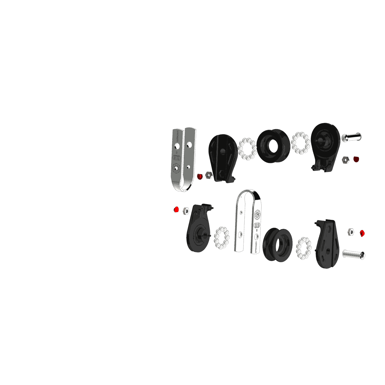 S-Block Doppelblock Kugellager 8 mm - 2 Rollen