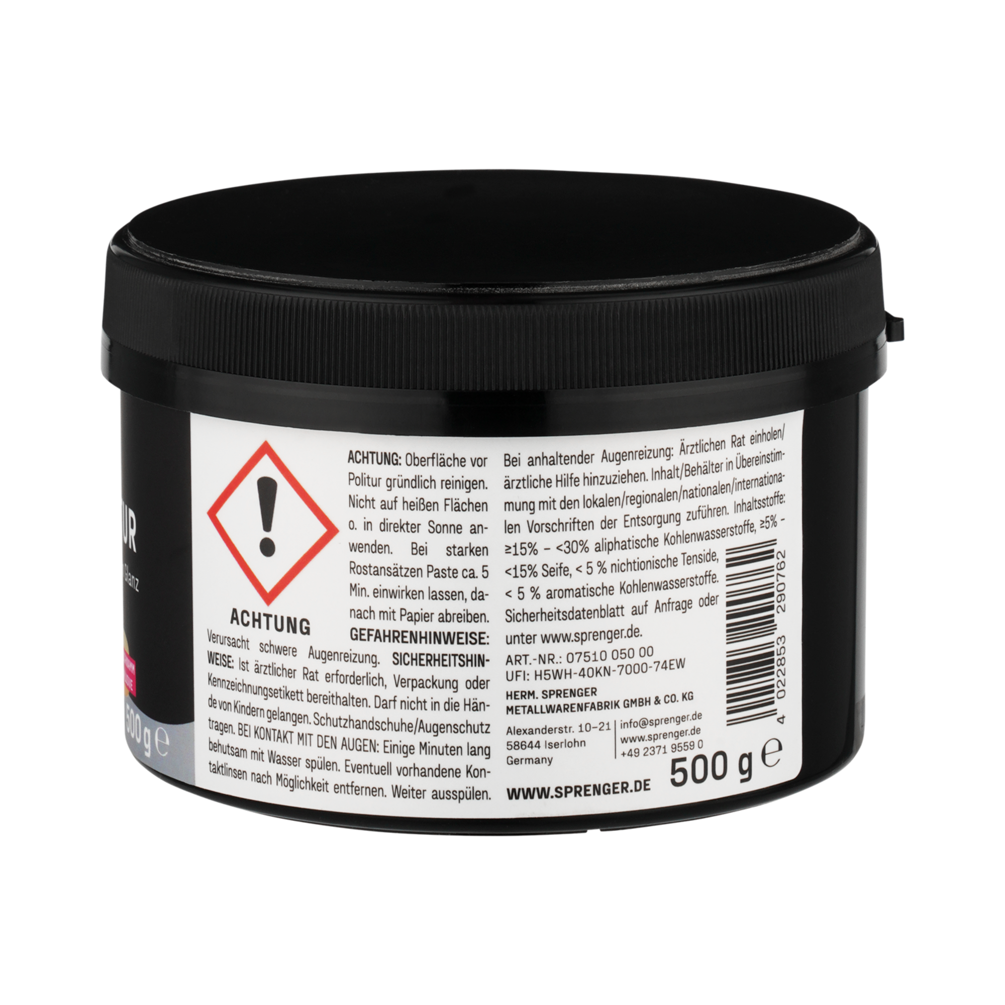 Sprenger Metallpolitur inkl. Schwamm, 500g