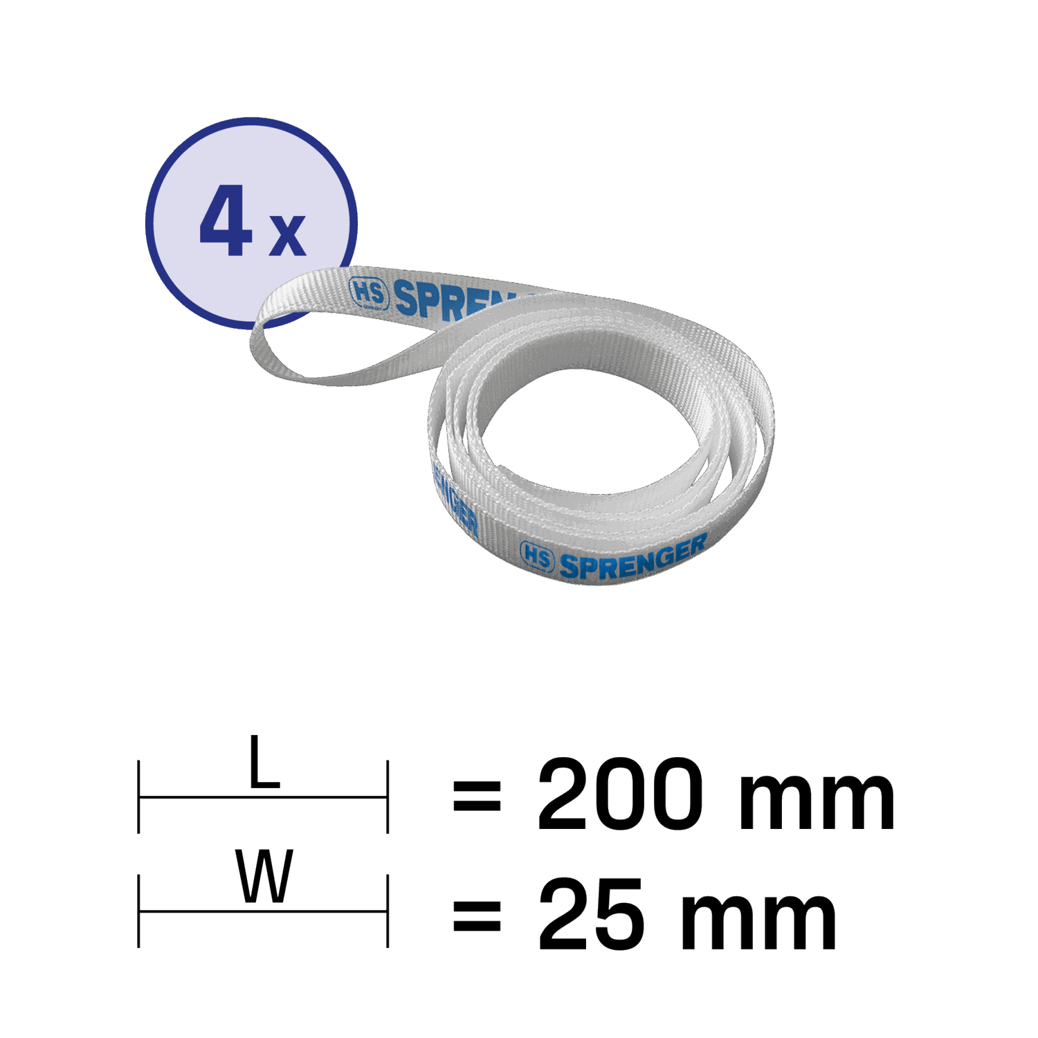 Zeising mit Schlaufe - 2 m, 4er Pack