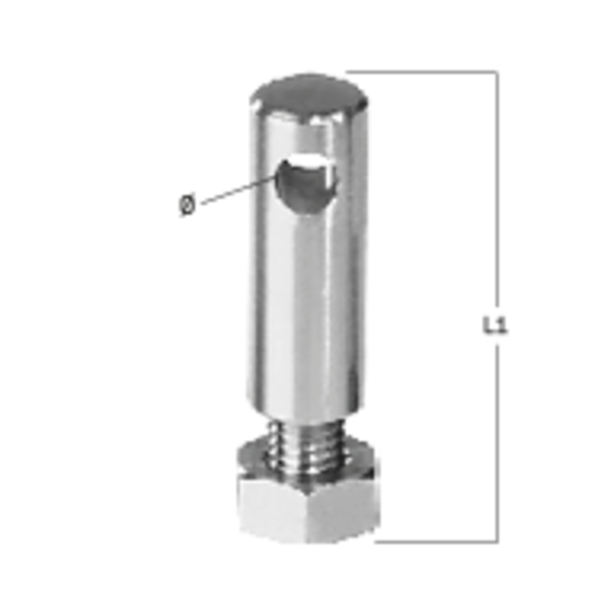 Bolzen ø 14 mm, mit M8 Gewinde, für Mastfußblock