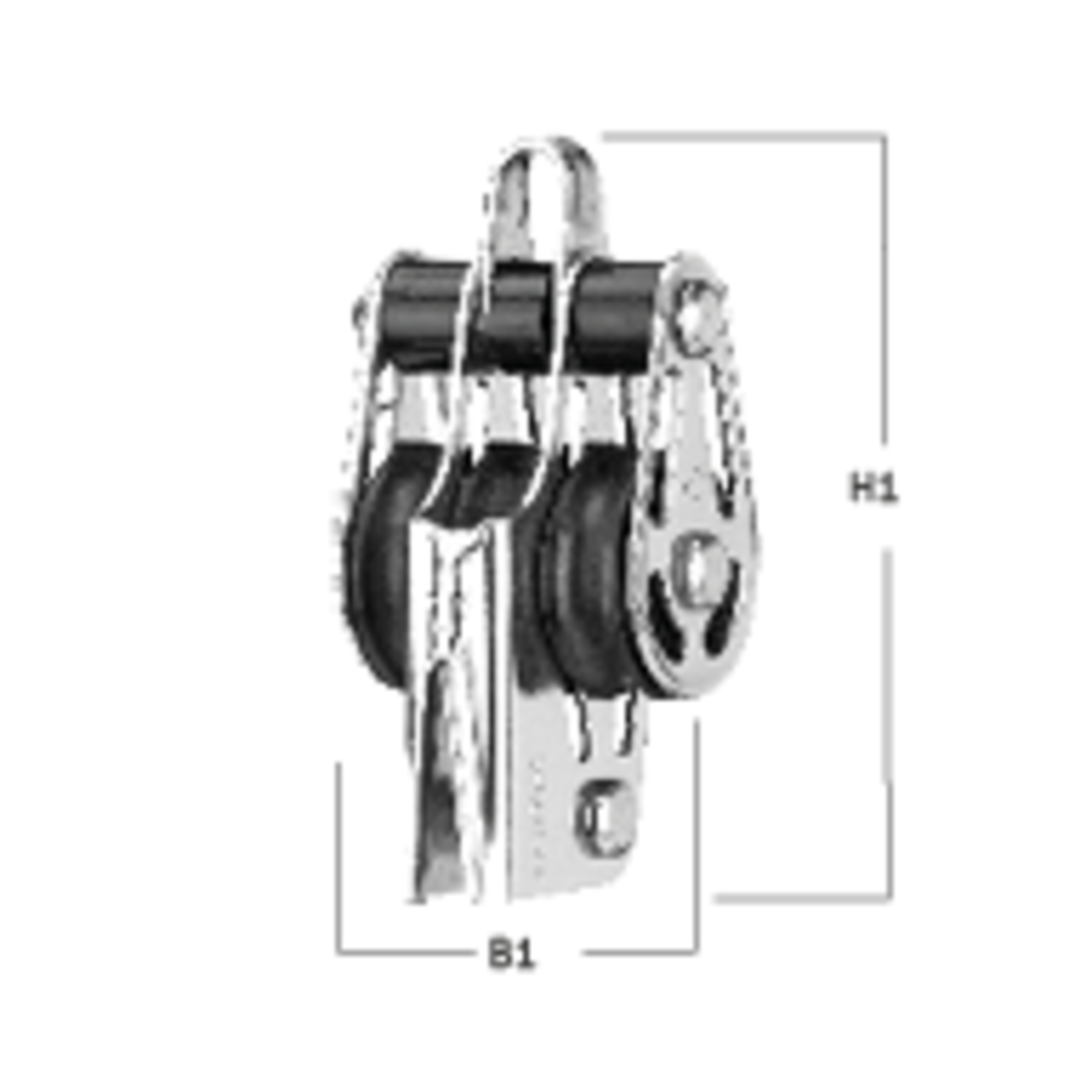 V-Klemmenblock Gleitlager 6 mm - 3 Rollen, Bügel, Hundsfott