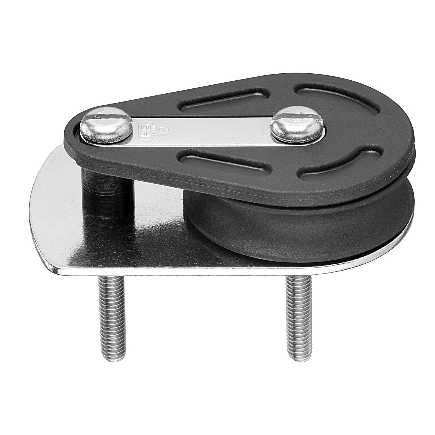 Liegeblock Gleitlager 12 mm - Grundplatte, 2 Schrauben