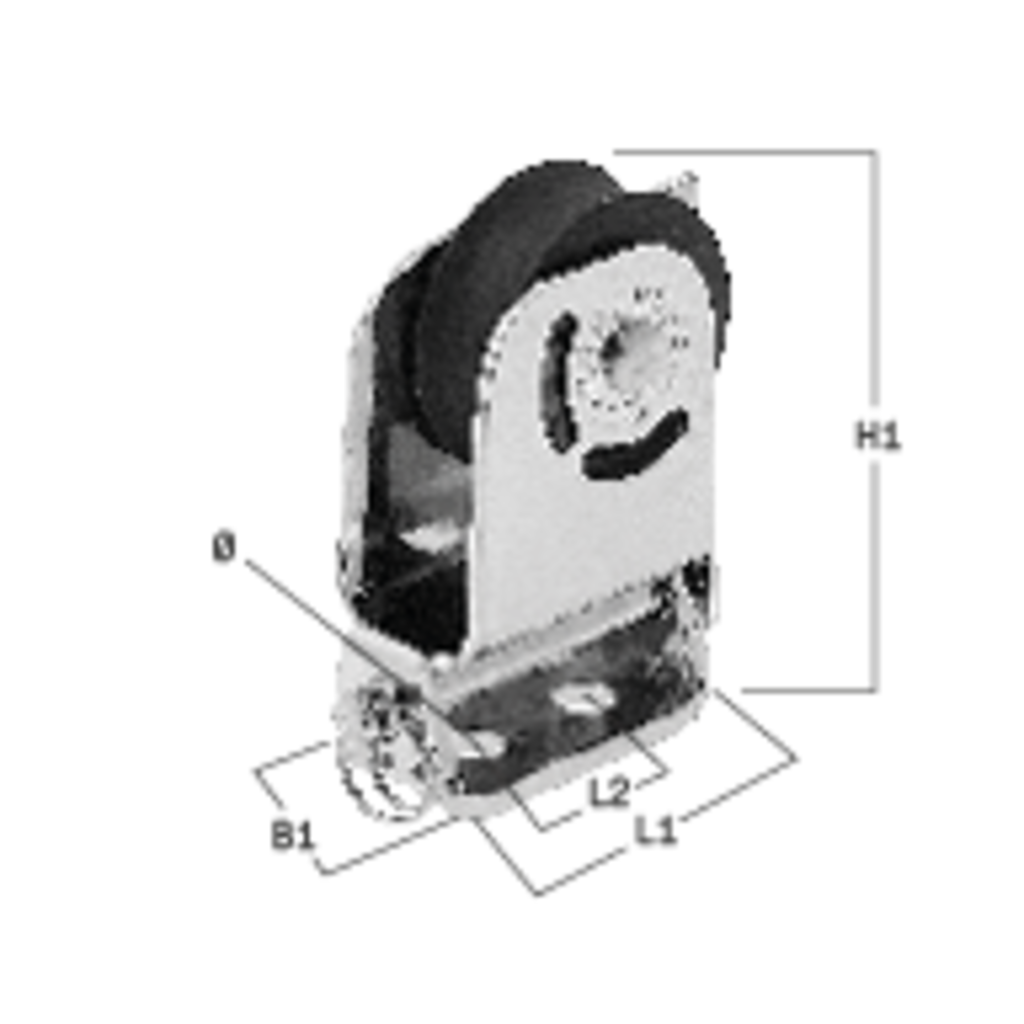 Kippbarer Umlenkblock Kugellager 8 mm - 1 Rolle